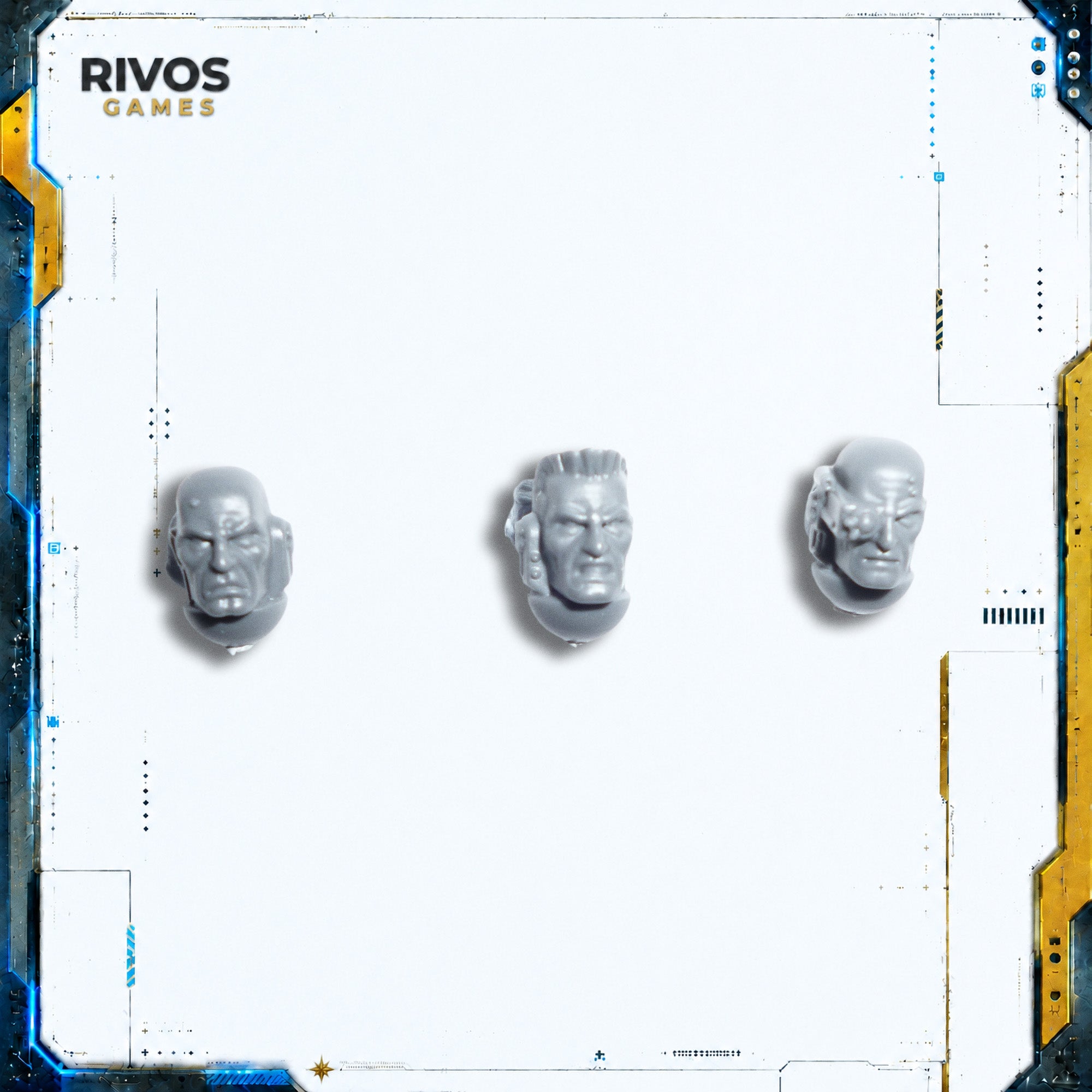 Warhammer 40K Space Marines Devastator Squad Heads x 3 - Bits (Bitz)