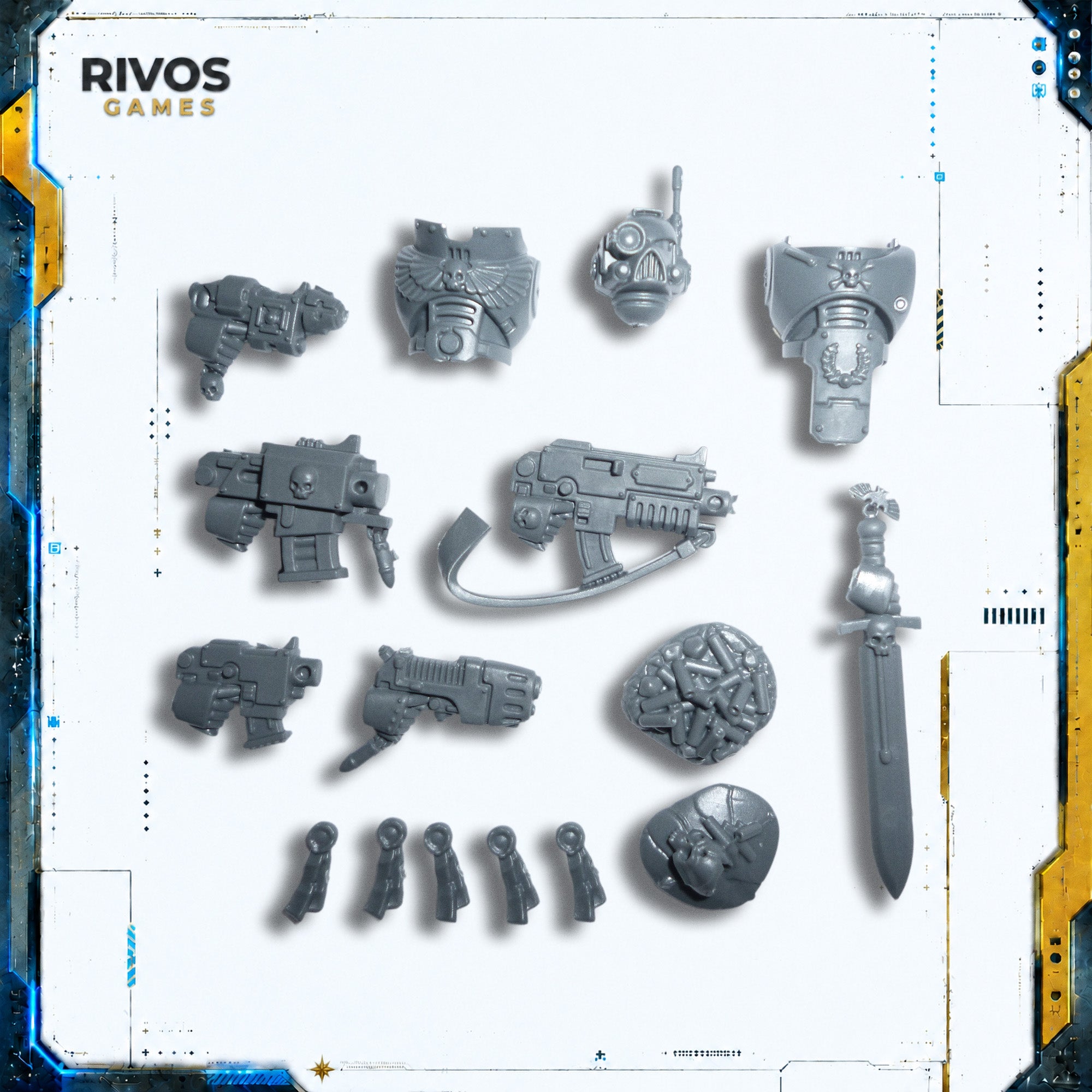 Warhammer 40K Space Marines Devastator Squad Sergeant Accessories - Bits (Bitz)