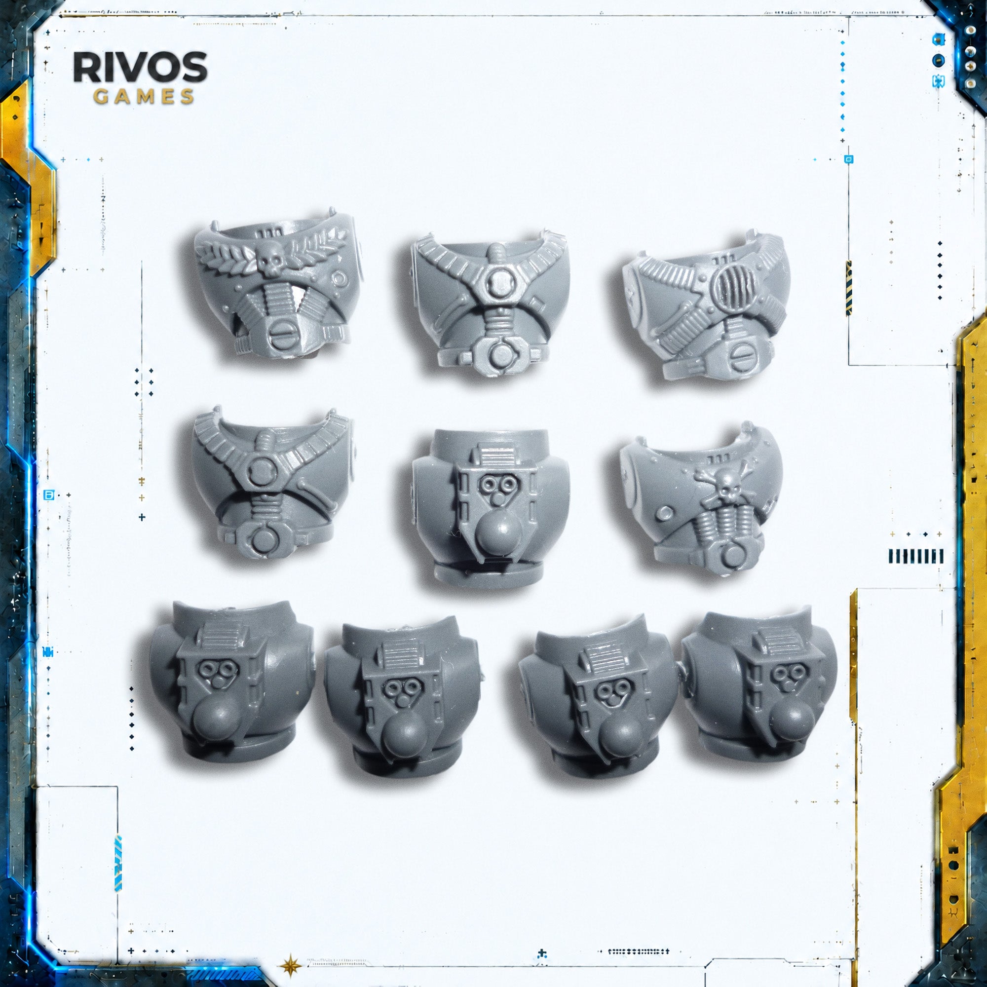 Warhammer 40K Space Marines Devastator Squad Torso x 5 - Bits (Bitz)