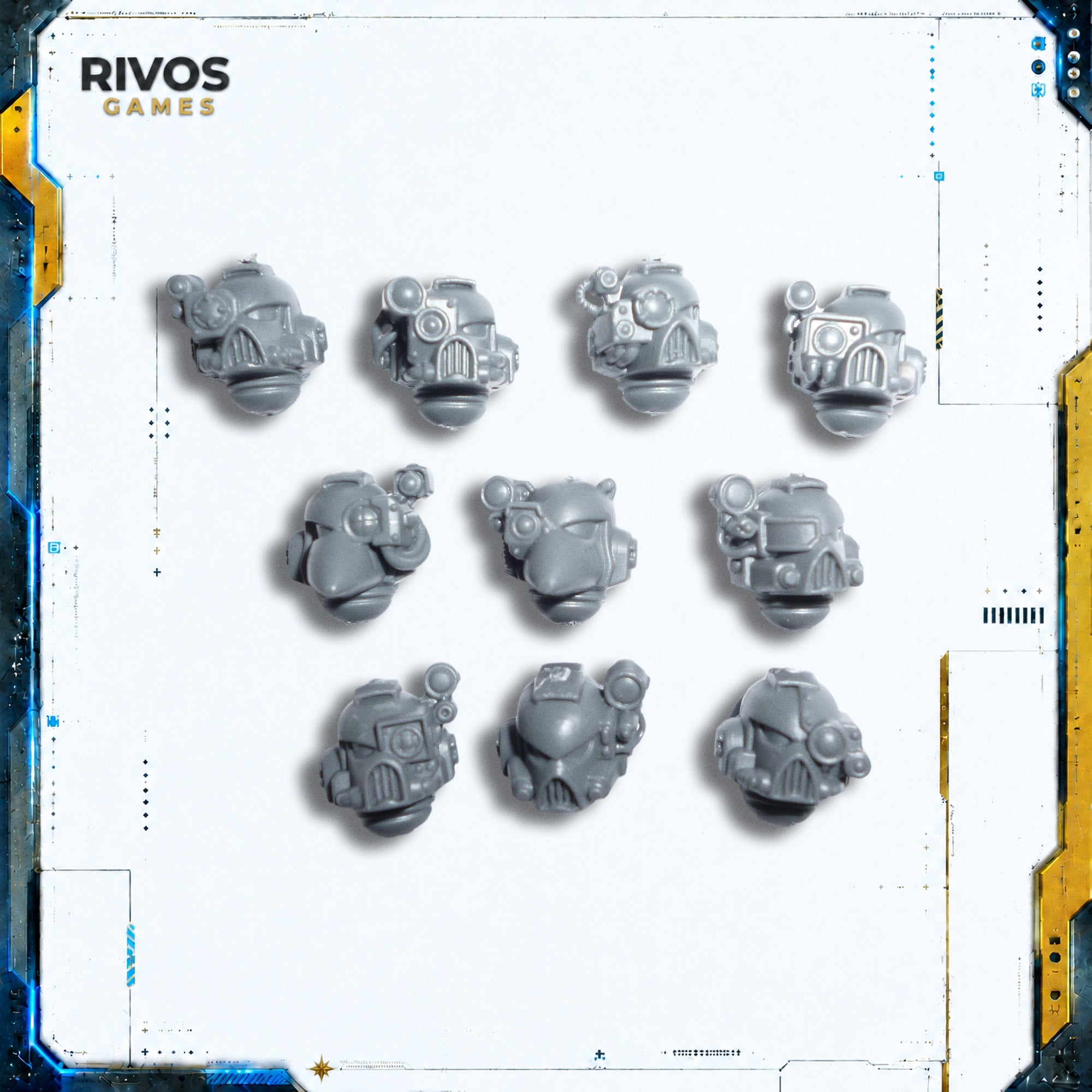 Warhammer 40K Space Marines Devastator Squad Helmets x 10 - Bits (Bitz)