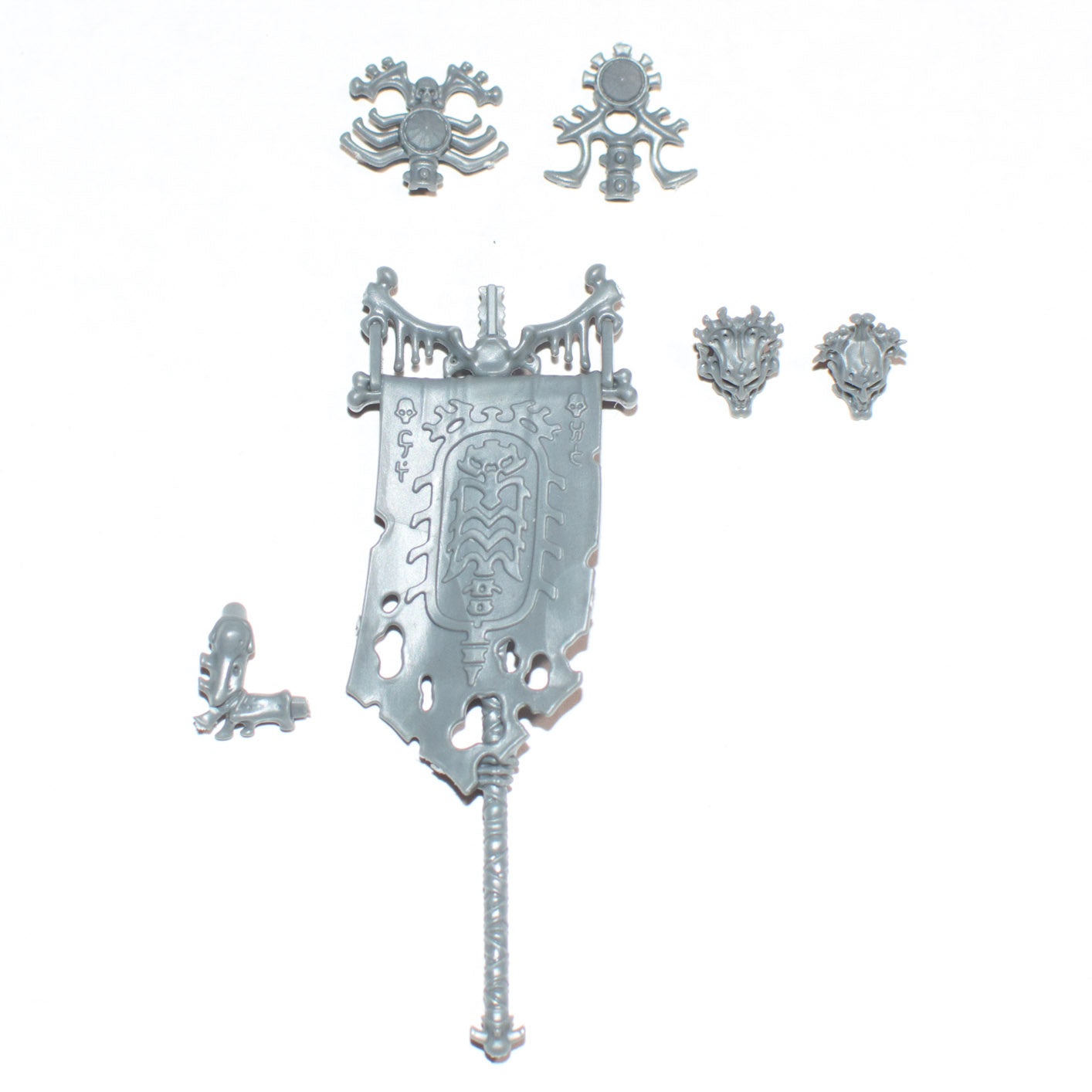 Ossiarch Bonereapers Mortek Guard Banner and Heads - Age of Sigmar - Spare Part