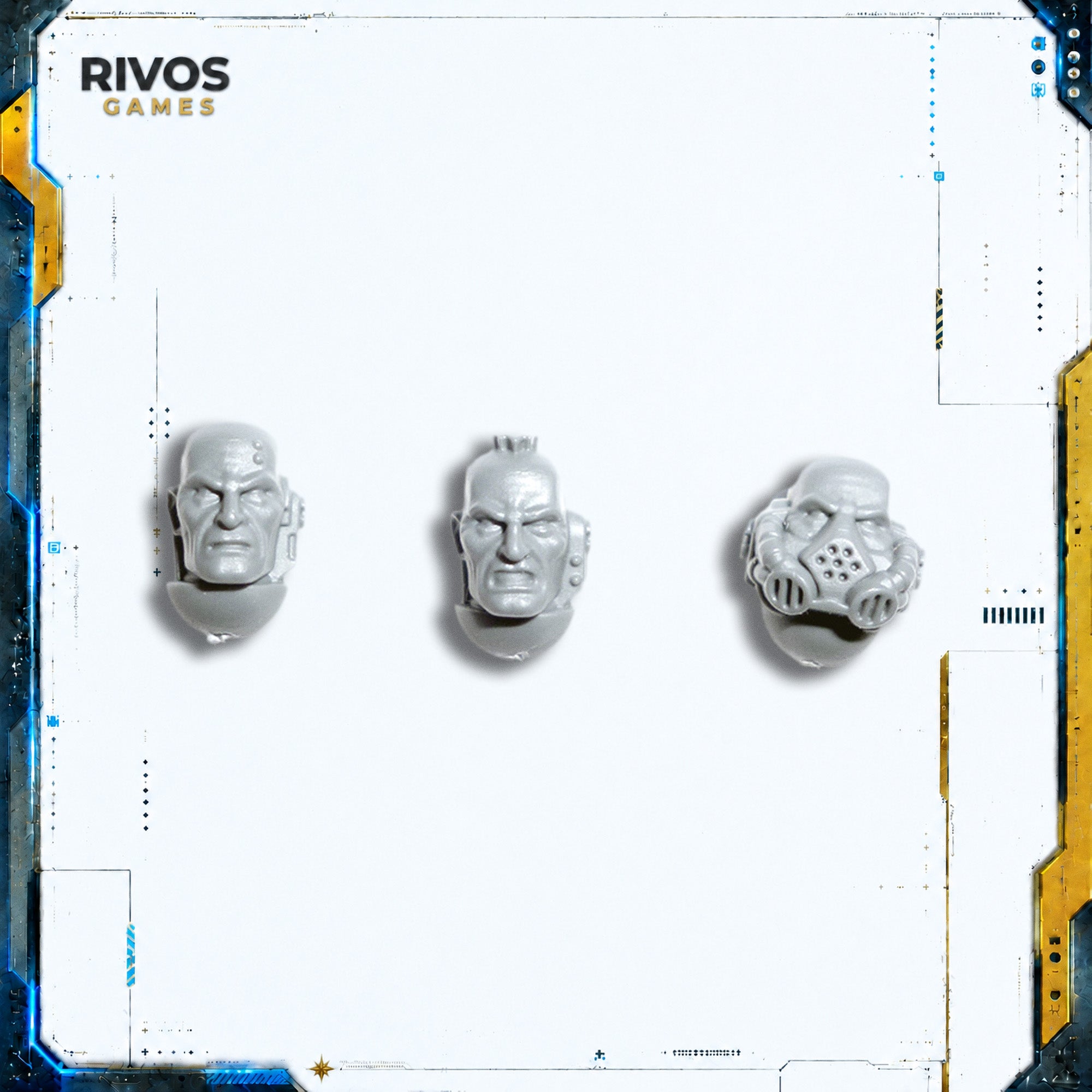 Warhammer 40K Space Marines Tactical Squad Heads x 3 - Bits (Bitz)