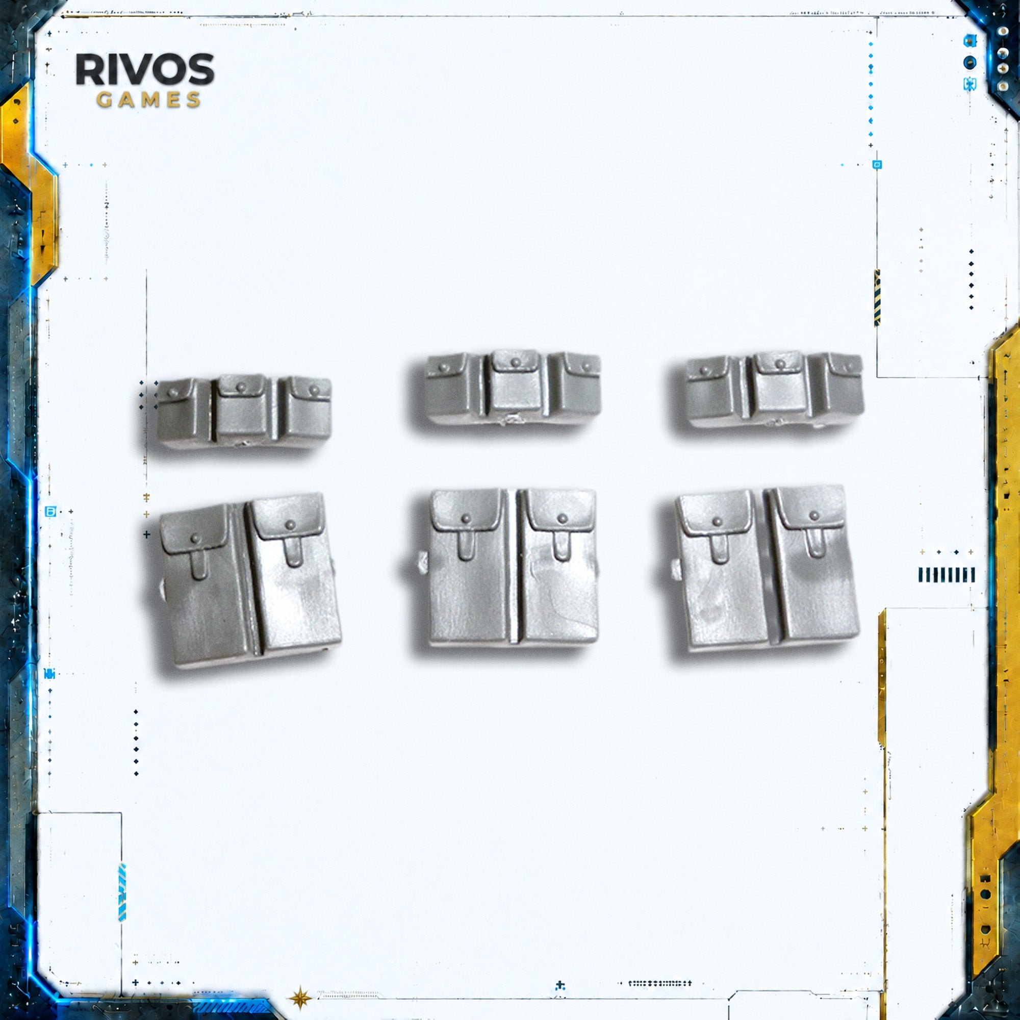 Warhammer 40K Space Marines Tactical Squad Ammo Pouches x 6 - Bits (Bitz)