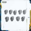 Warhammer 40K Astra Militarum Tempestus Scions Heads x 9 - Bits (Bitz)