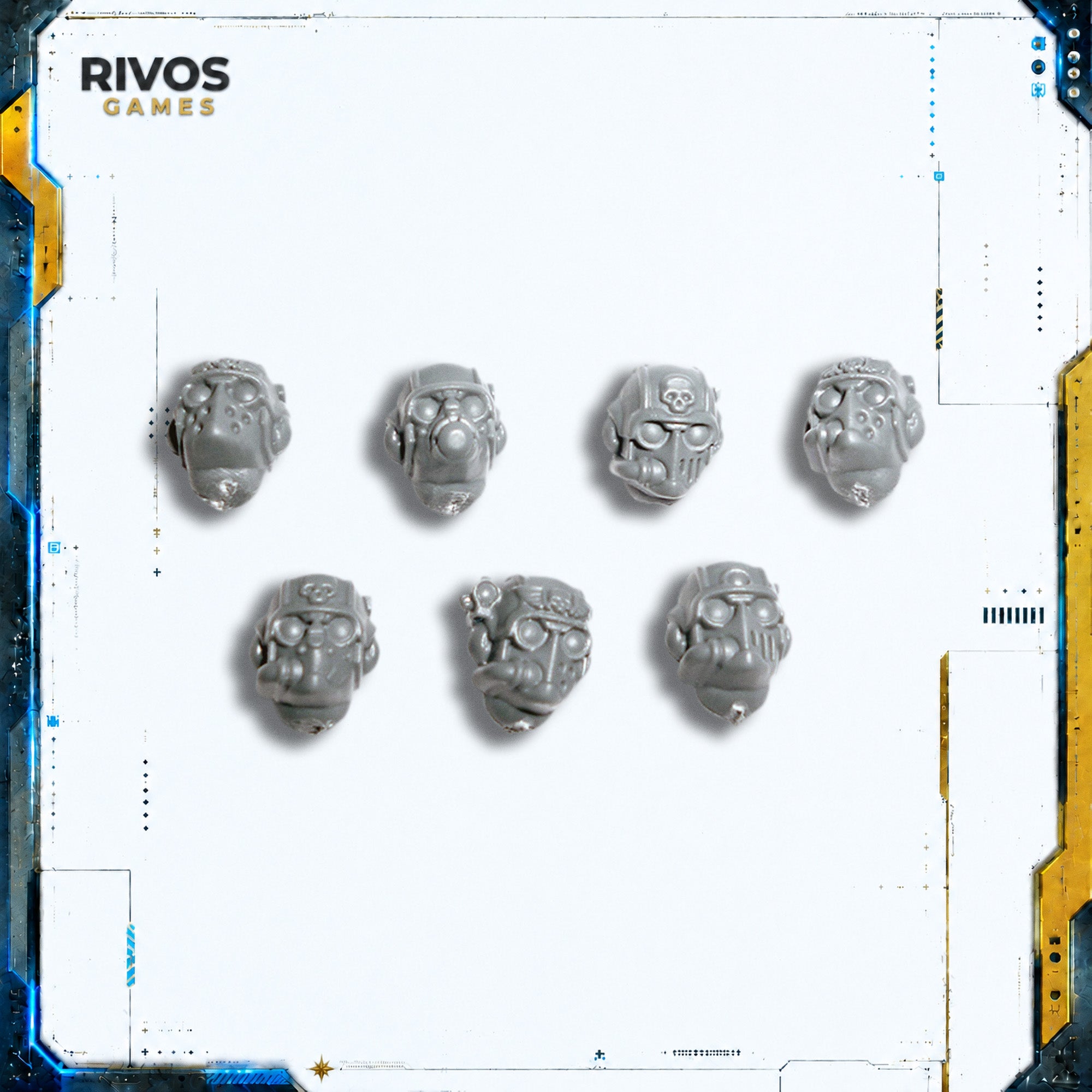 Warhammer 40K Astra Militarum Tempestus Scions Helmets x 7 - Bits (Bitz)