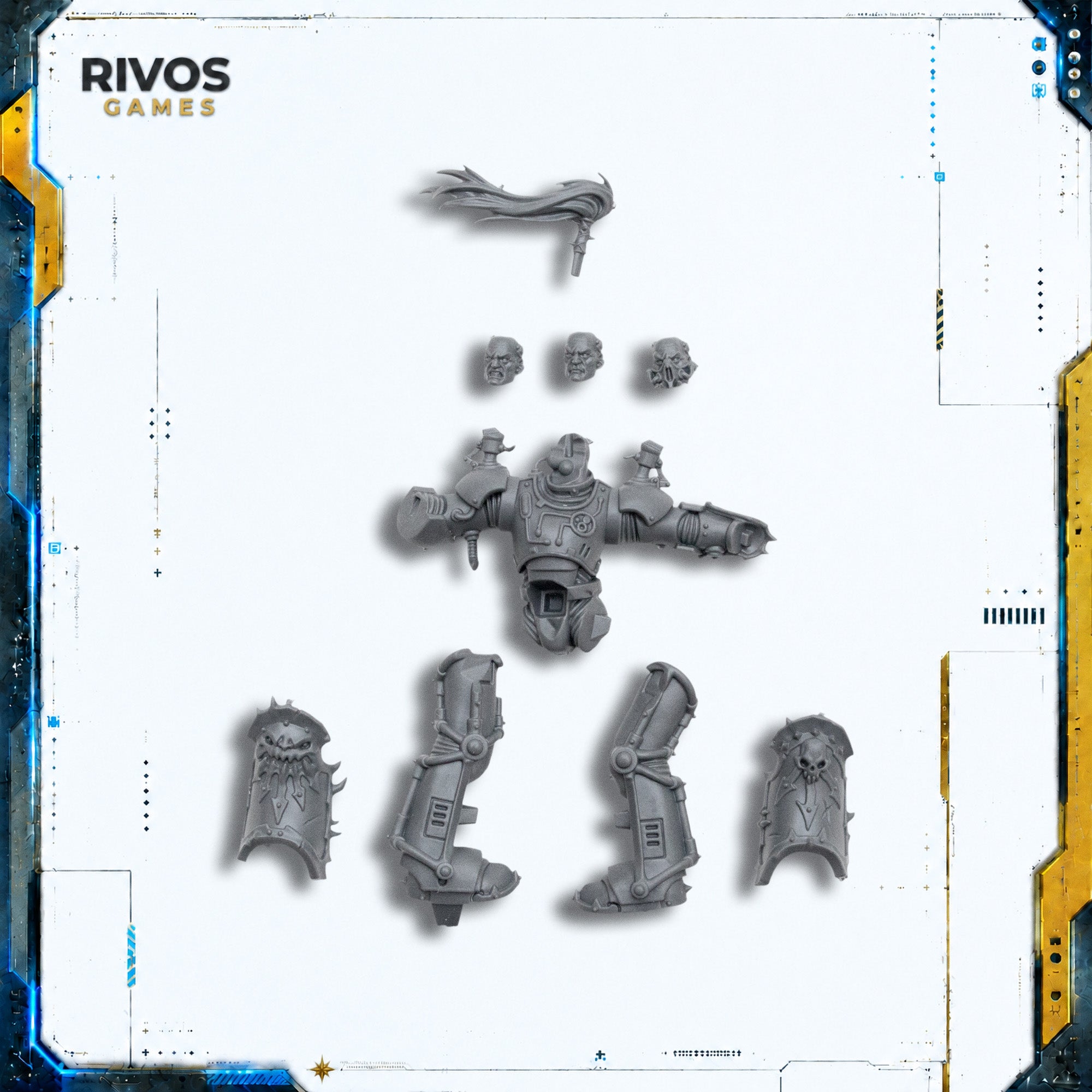 Warhammer 40K Chaos Space Marines Abaddon The Despoiler Body and Heads - Bits (Bitz)