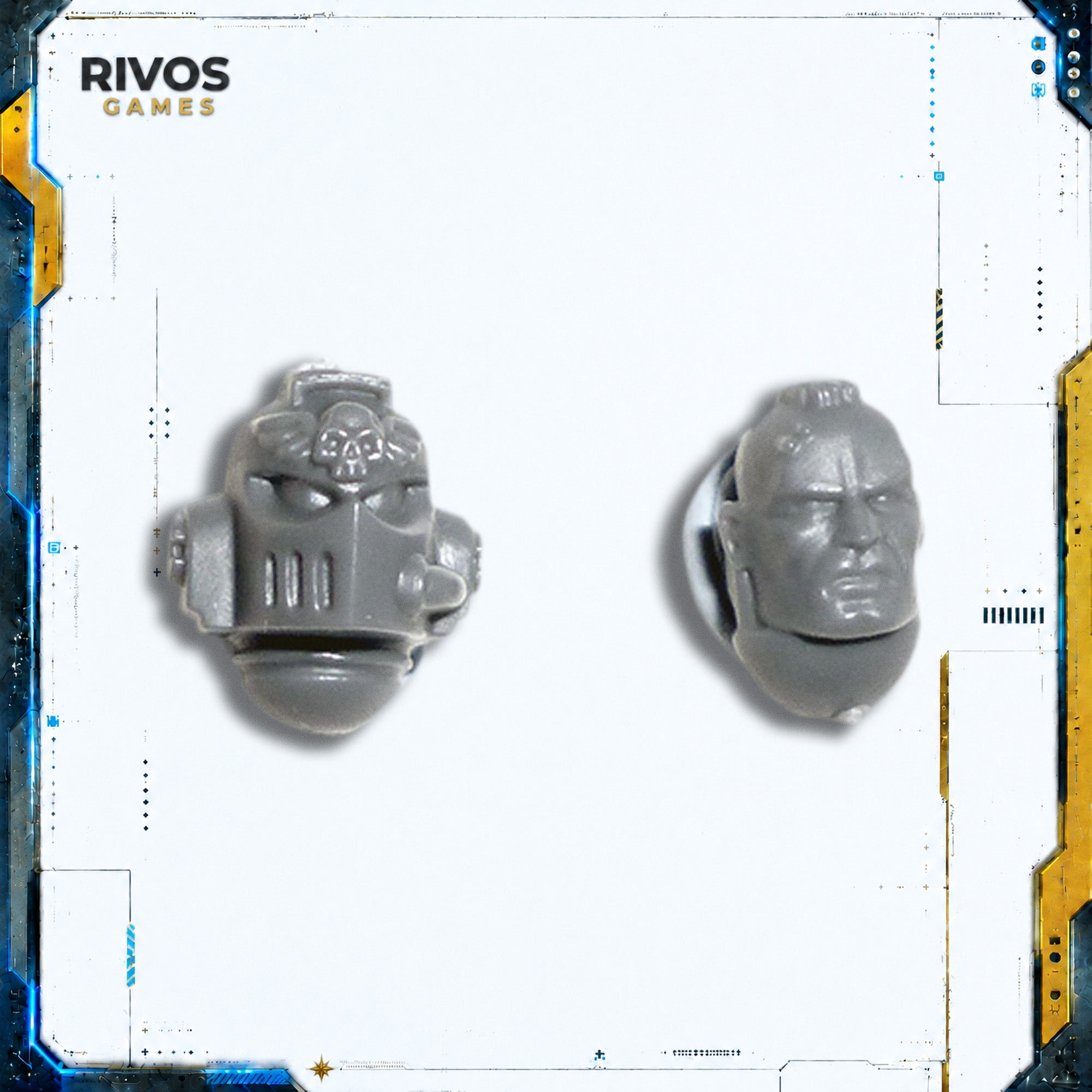 Warhammer 40K Space Marines Vanguard Sergeant Heads x 2 - Bits (Bitz)