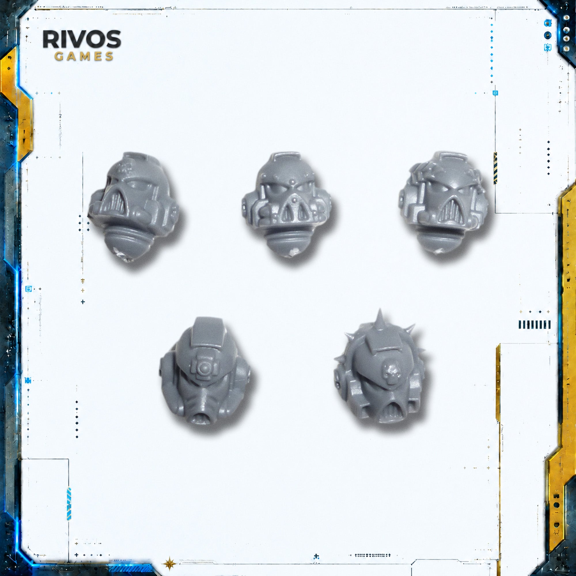 Warhammer 40K Space Marines Vanguard Helmets x 5 - Bits (Bitz)