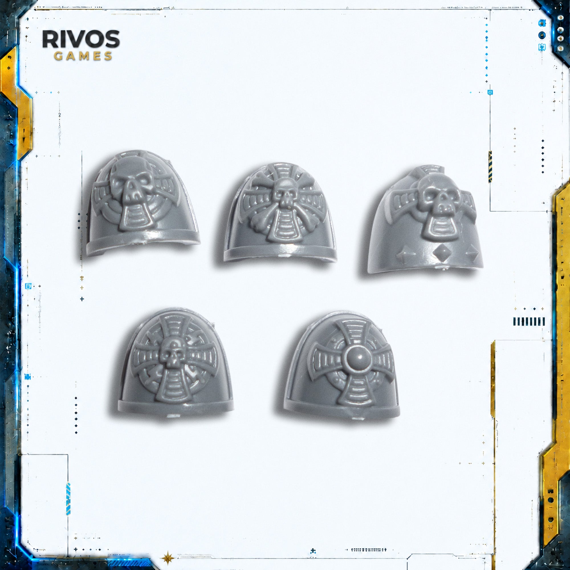 Warhammer 40K Space Marines Vanguard Shoulder Pads x 5 A - Bits (Bitz)