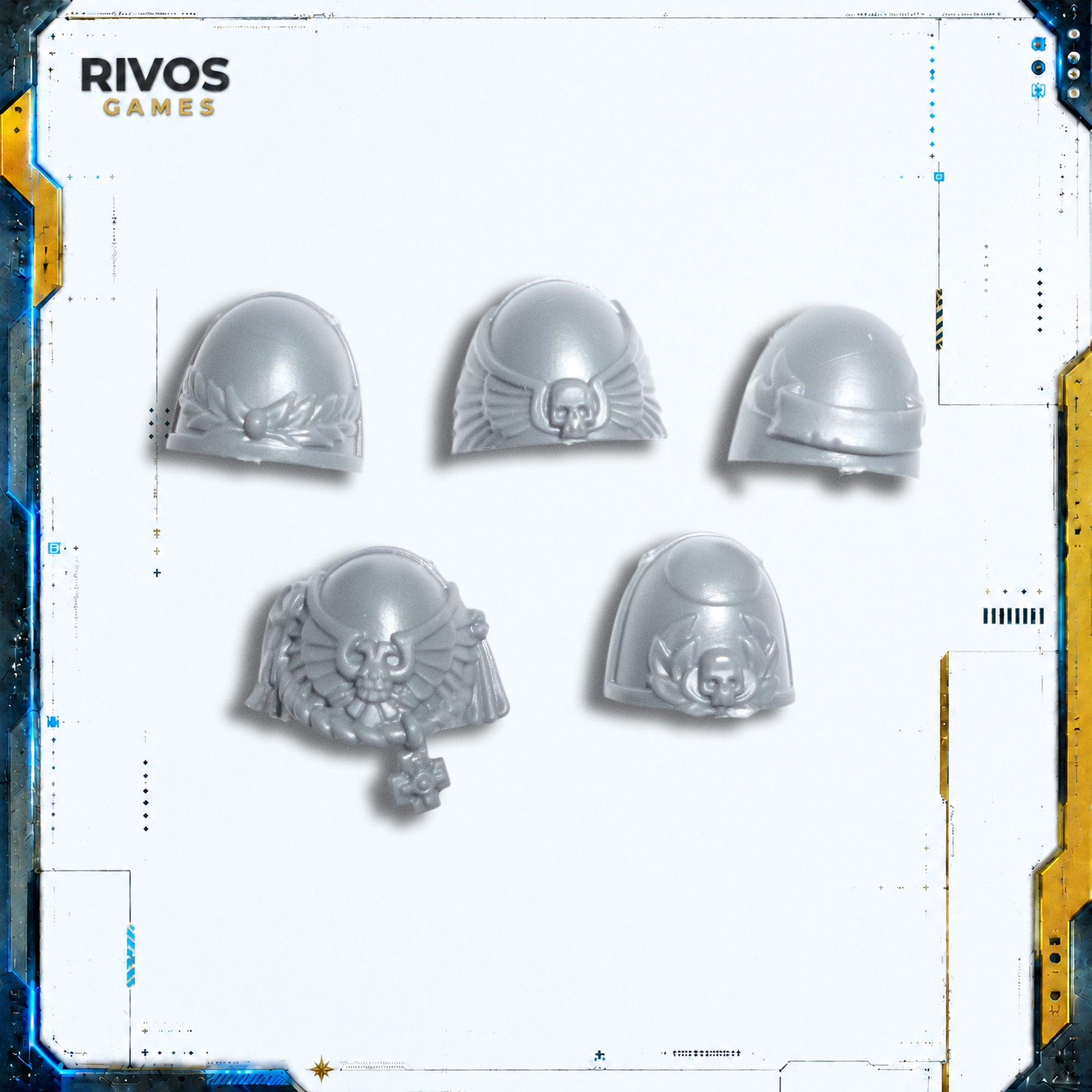 Warhammer 40K Space Marines Vanguard Shoulder Pads x 5 B - Bits (Bitz)