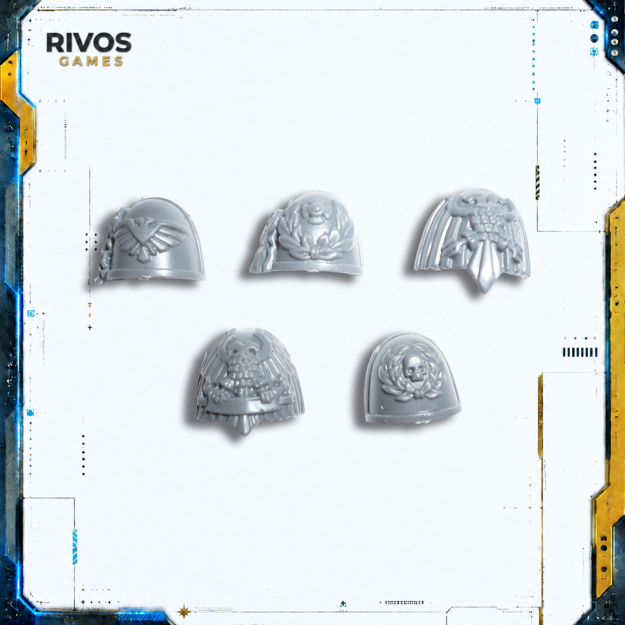 Warhammer 40K Space Marines Vanguard Shoulder Pads x 5 C - Bits (Bitz)