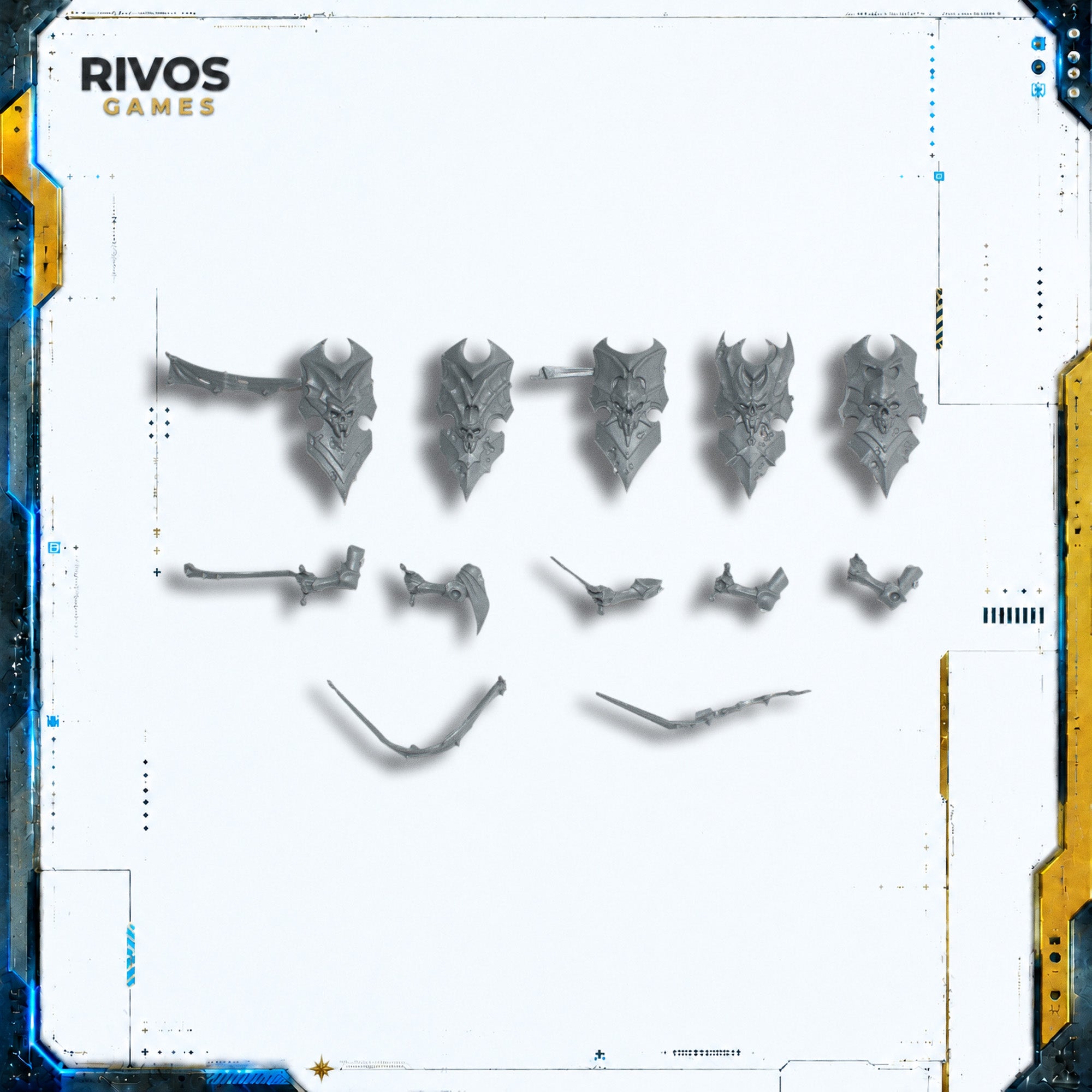 Warhammer Soulblight Gravelords Blood Knights Shields x 5 - Bits (Bitz)