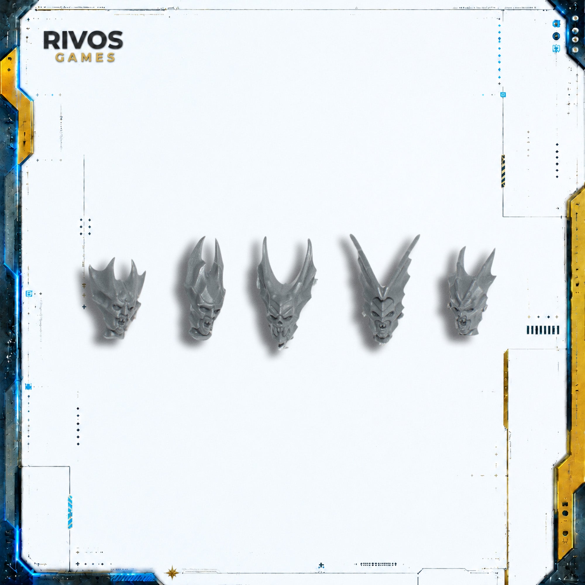 Warhammer Soulblight Gravelords Blood Knights Helmets x 5 - Bits (Bitz)