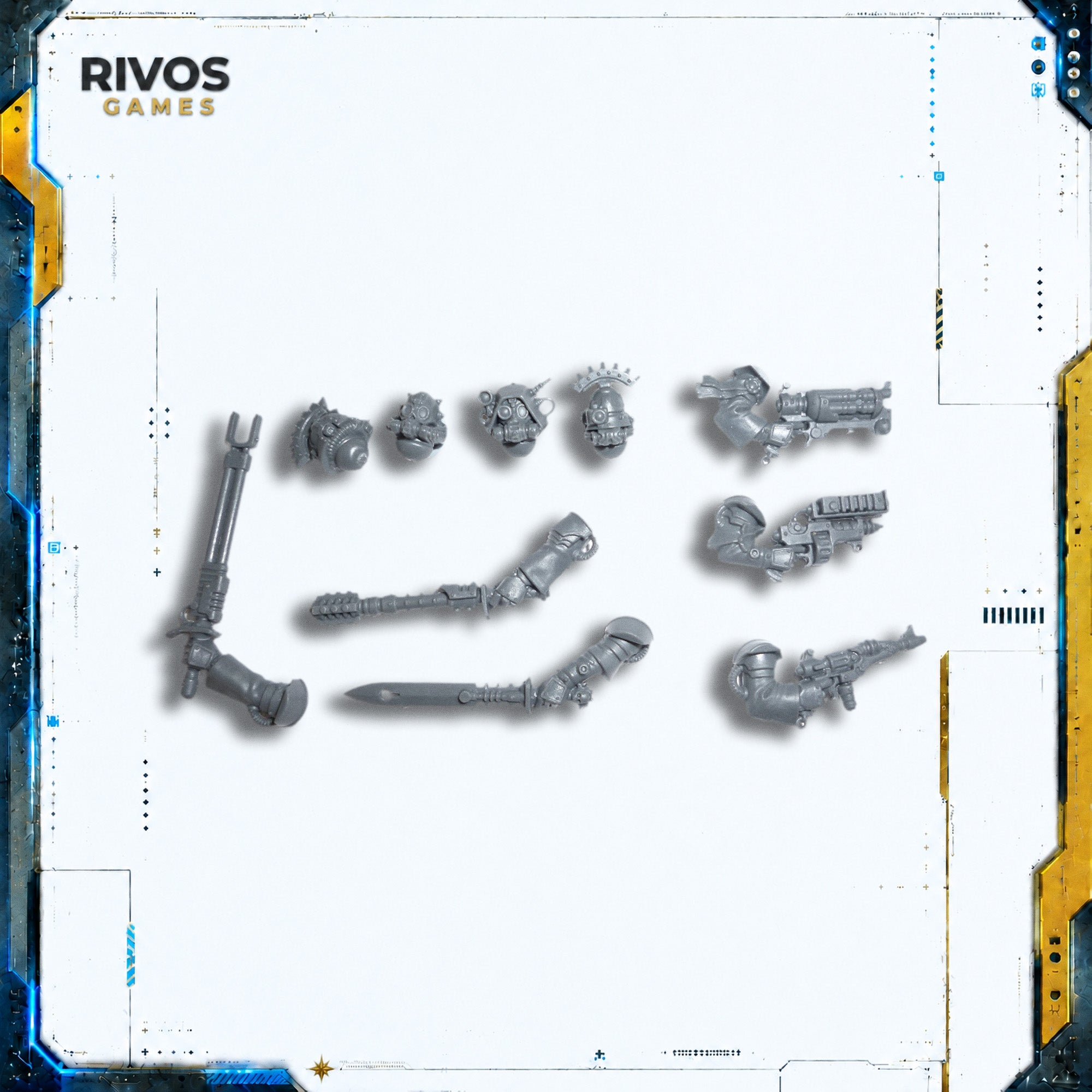 Warhammer 40K Adeptus Mechanicus Skitarii Alpha Heads and Weapons - Bits (Bitz)