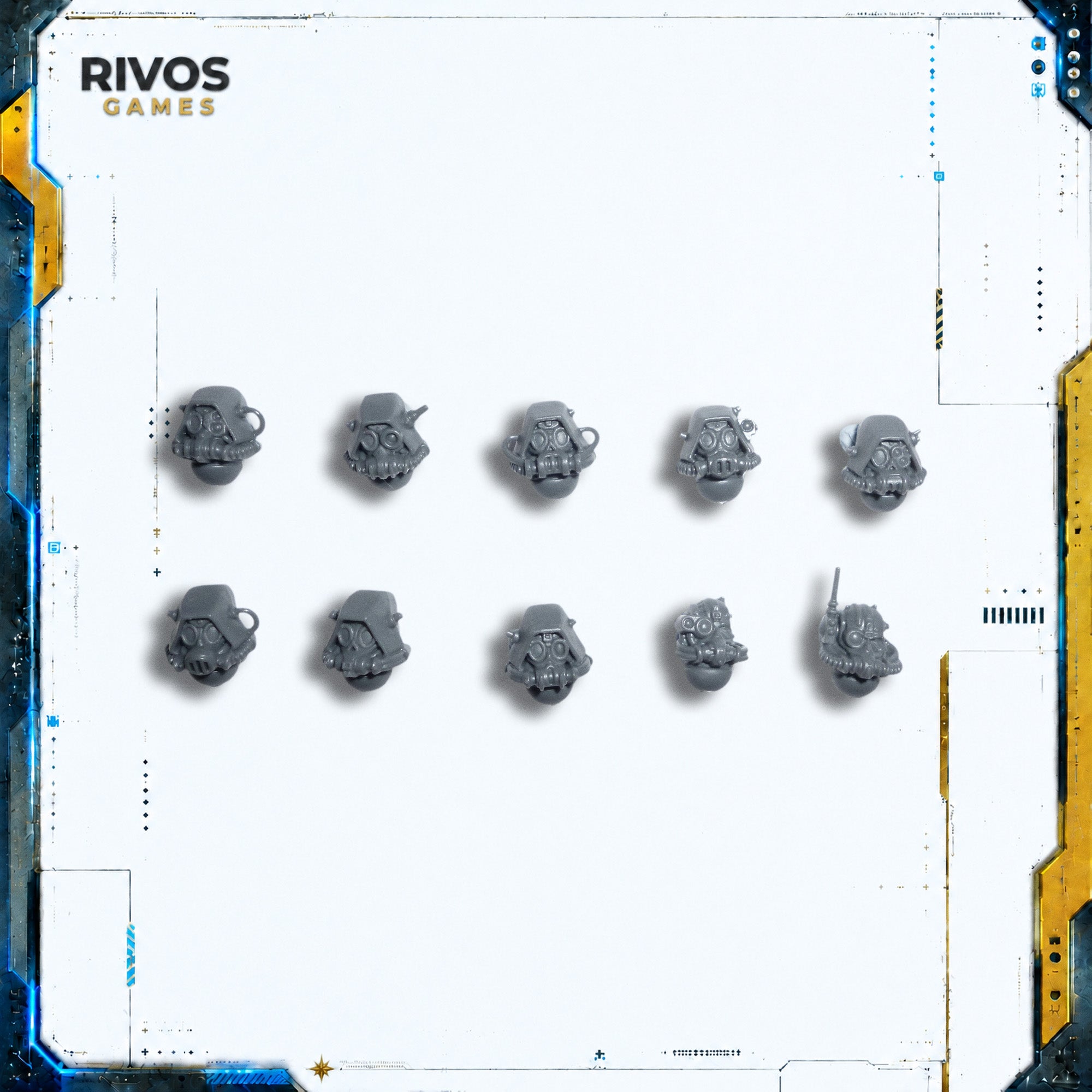 Warhammer 40K Adeptus Mechanicus Skitarii Heads A x 10 - Bits (Bitz)