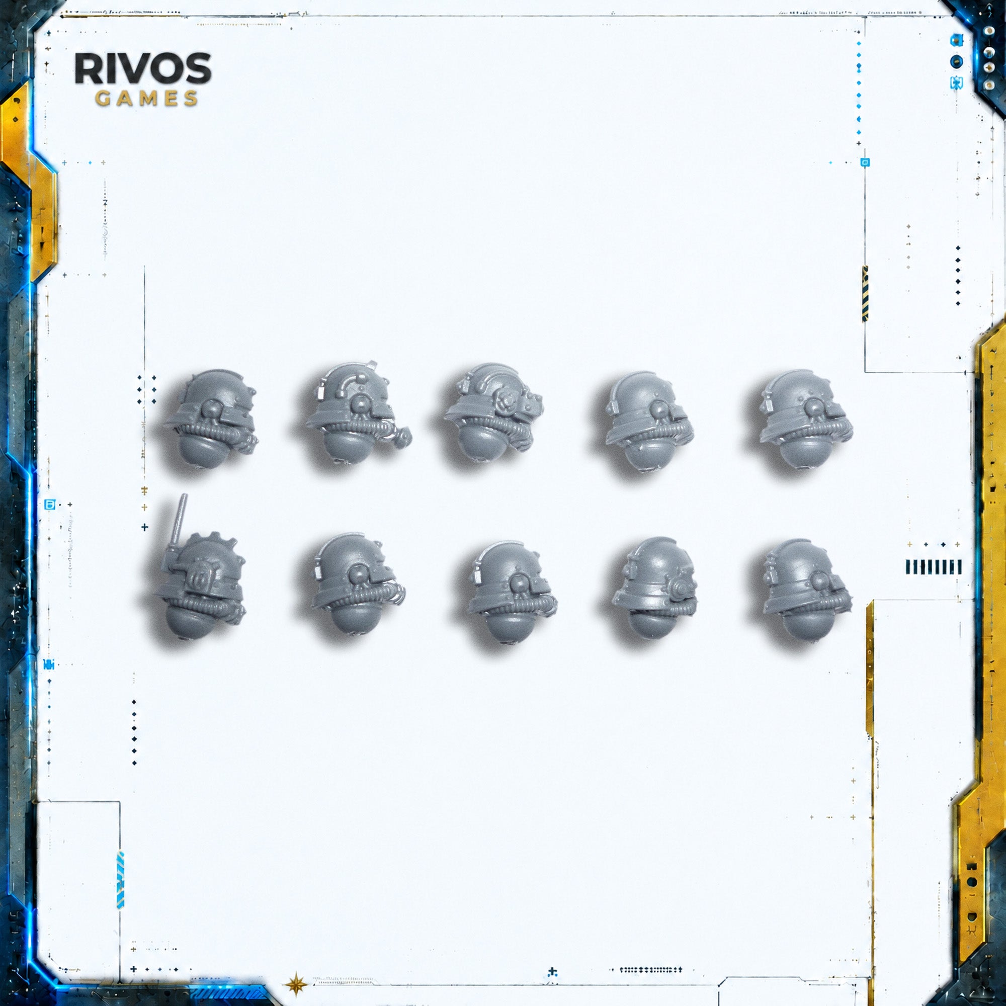 Warhammer 40K Adeptus Mechanicus Skitarii Heads B x 10 - Bits (Bitz)