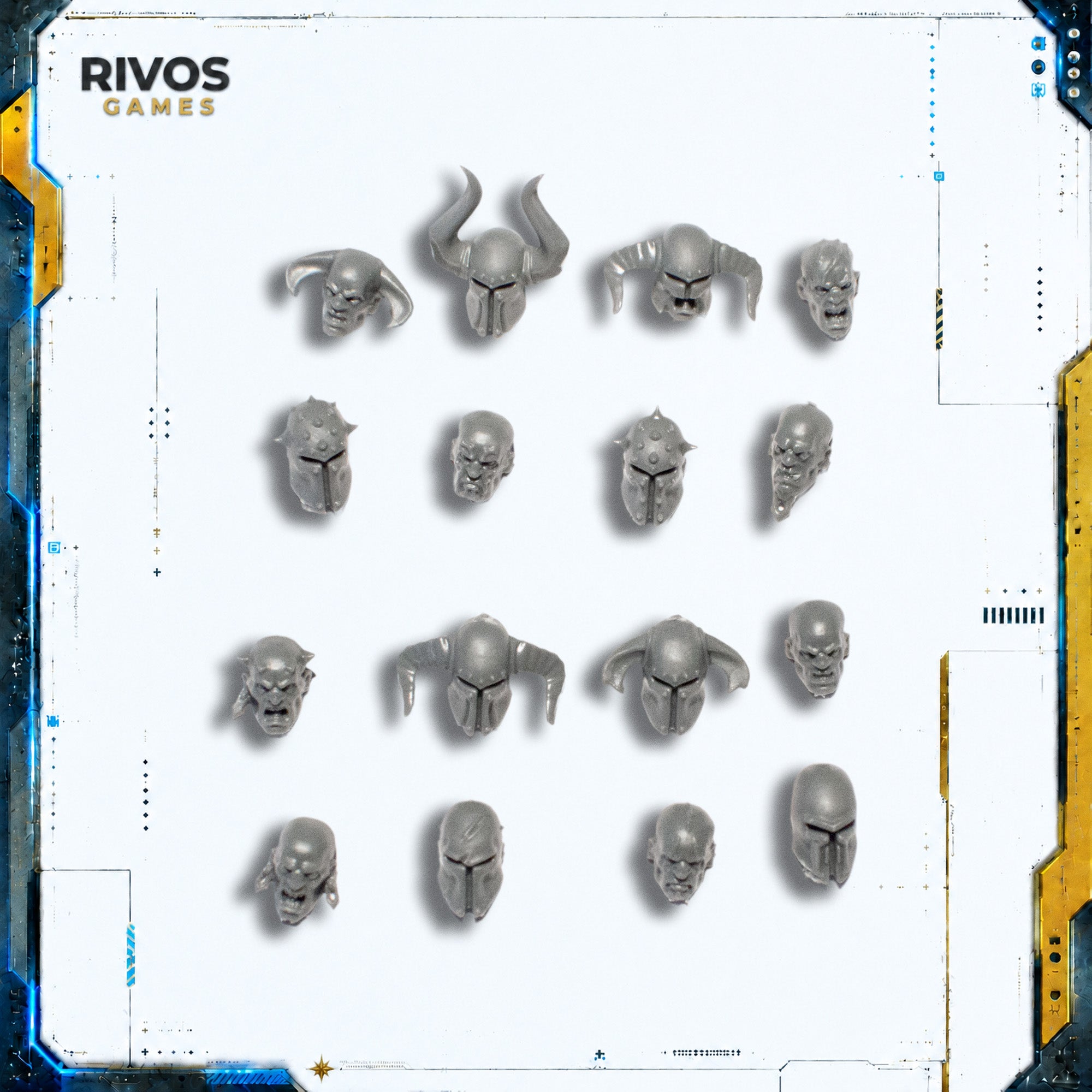 Warhammer Blades of Khorne Bloodreavers Heads x 16 - Bits (Bitz)