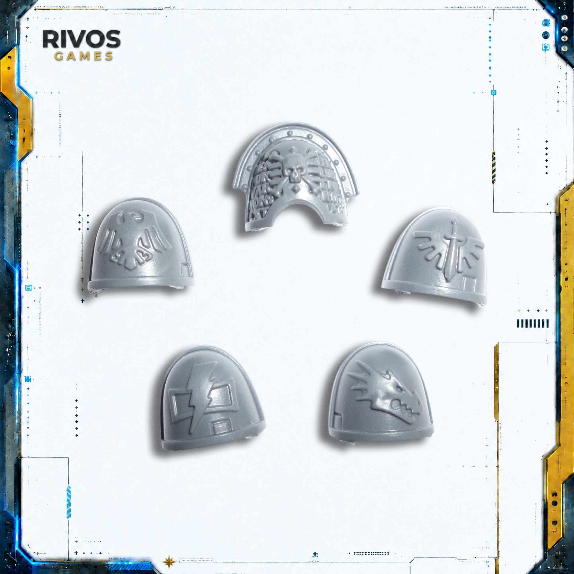 Warhammer 40K Deathwatch Veterans Shoulder Pads x 5 B - Bits (Bitz)