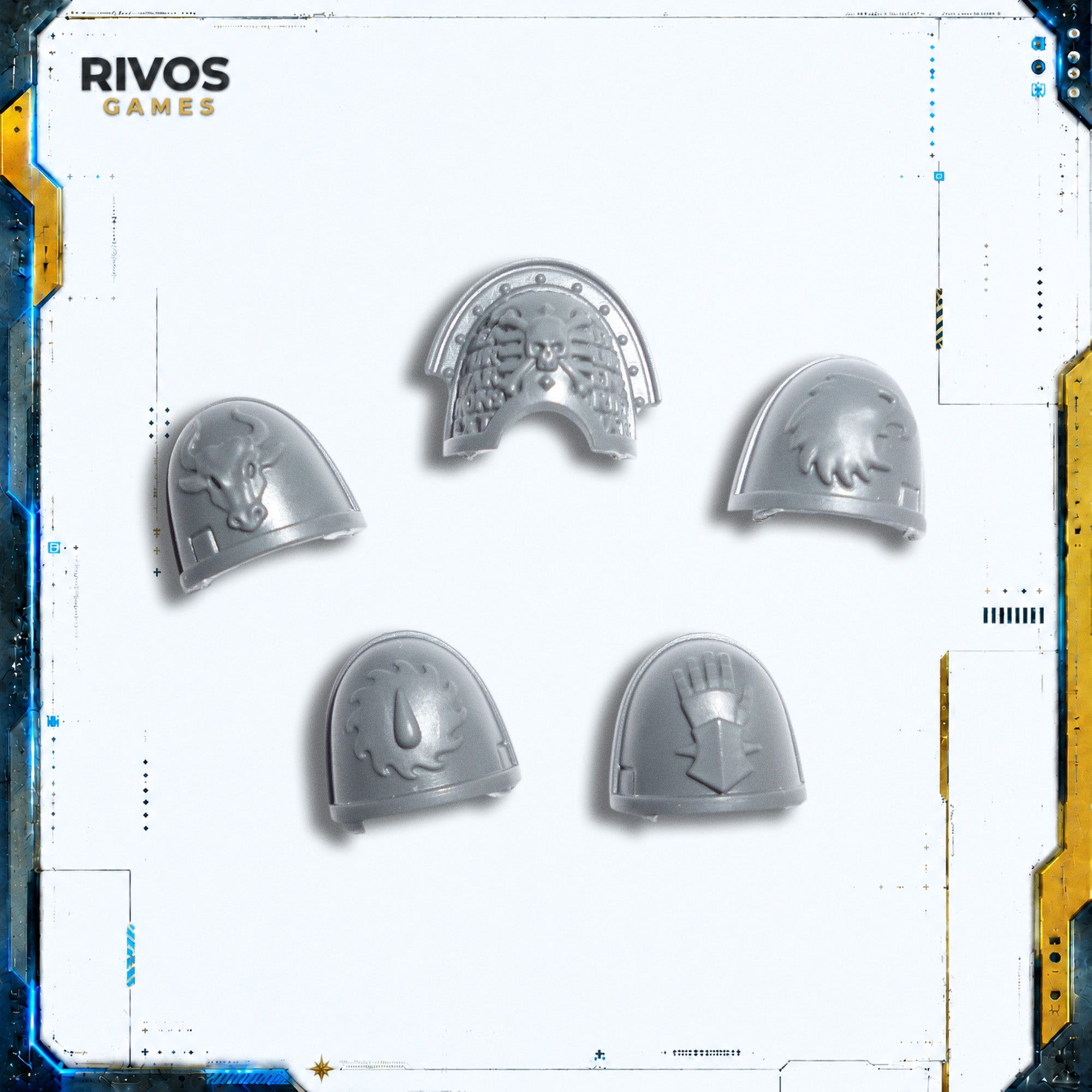 Warhammer 40K Deathwatch Veterans Shoulder Pads x 5 C - Bits (Bitz)