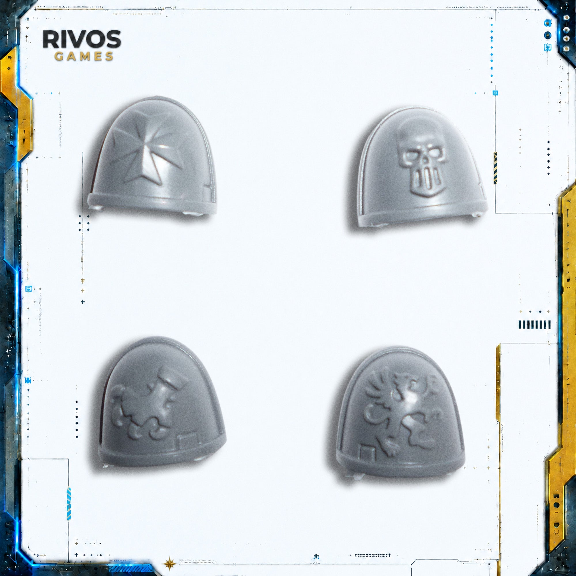 Warhammer 40K Deathwatch Veterans Shoulder Pads x 4 - Bits (Bitz)