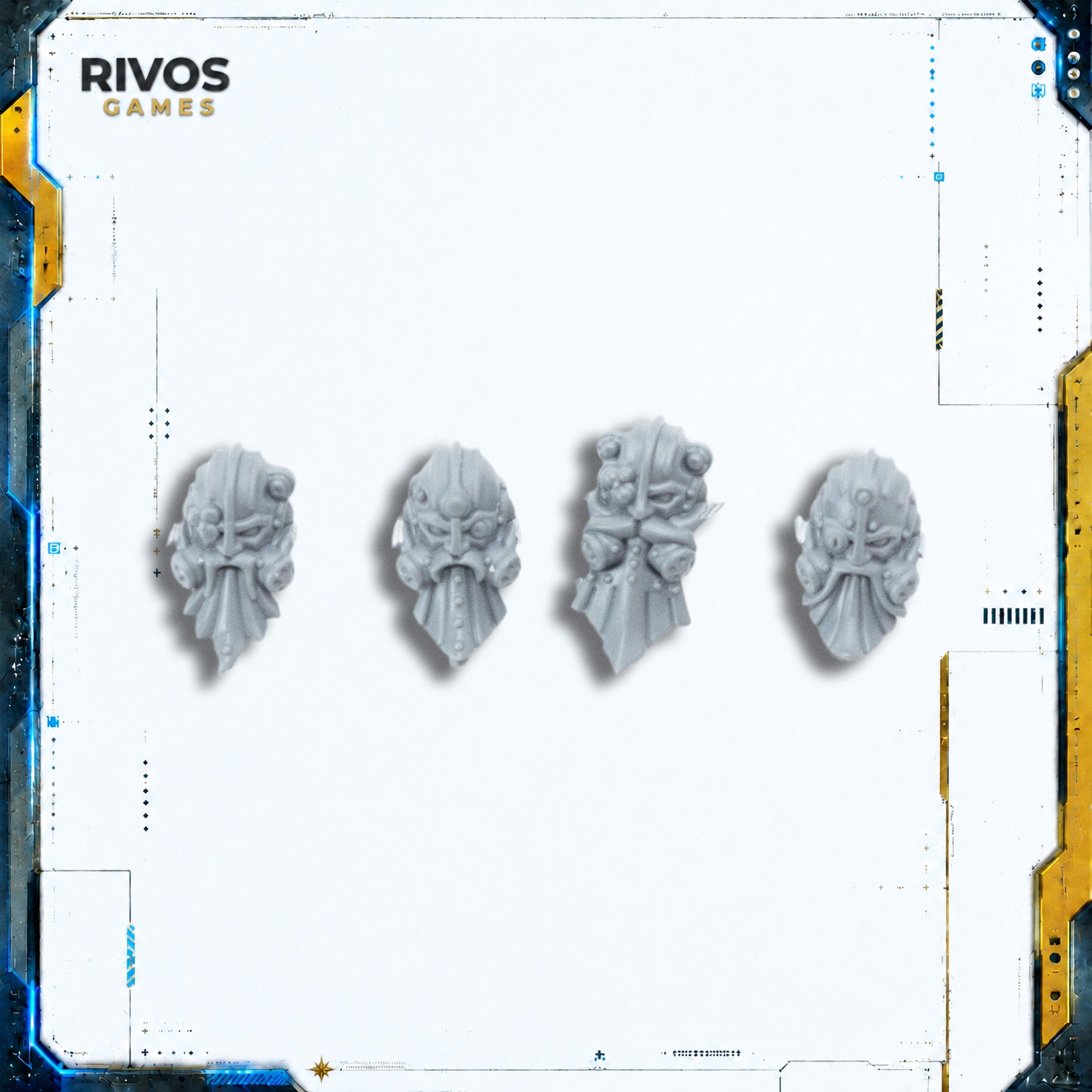 Warhammer Kharadron Overlords Skywardens Heads x 4 A - Bits (Bitz)