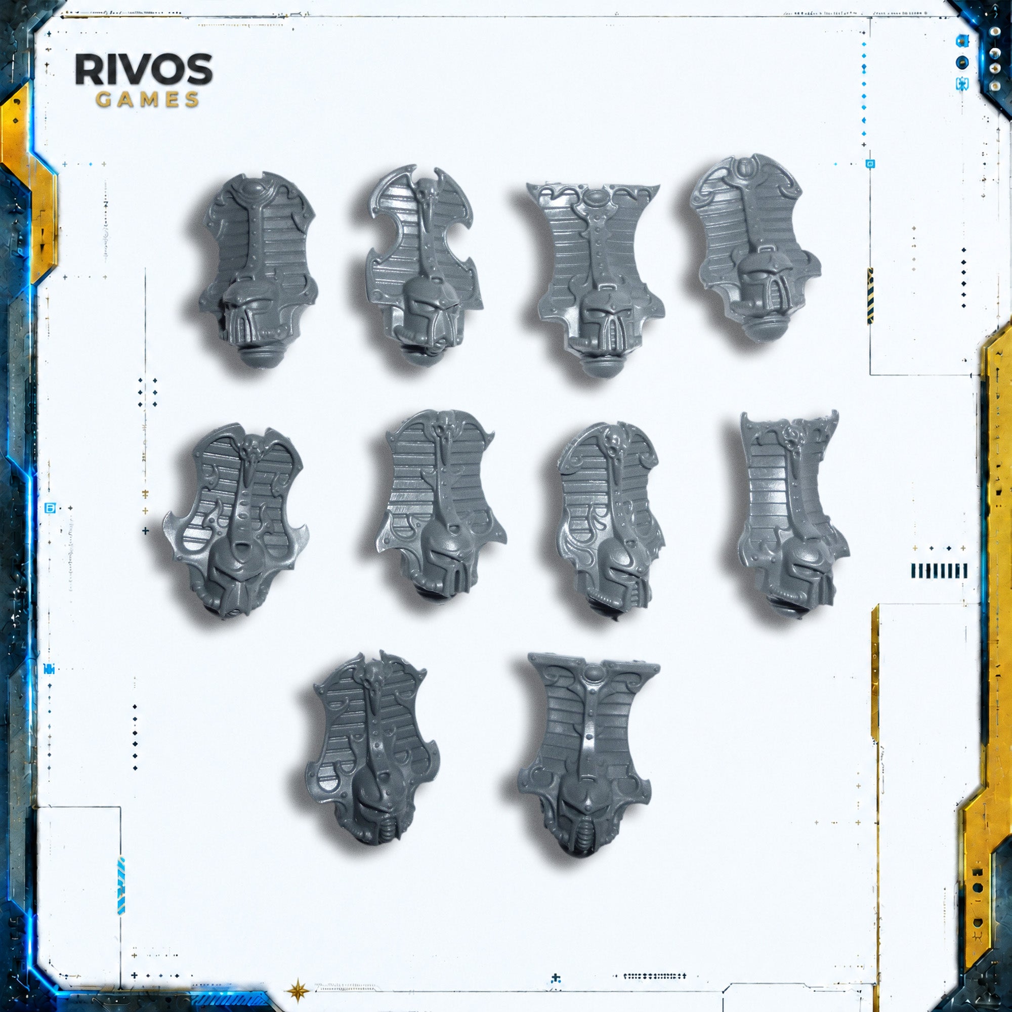 Warhammer 40K Thousand Sons Rubric Marines Heads x 10 - Bits (Bitz)
