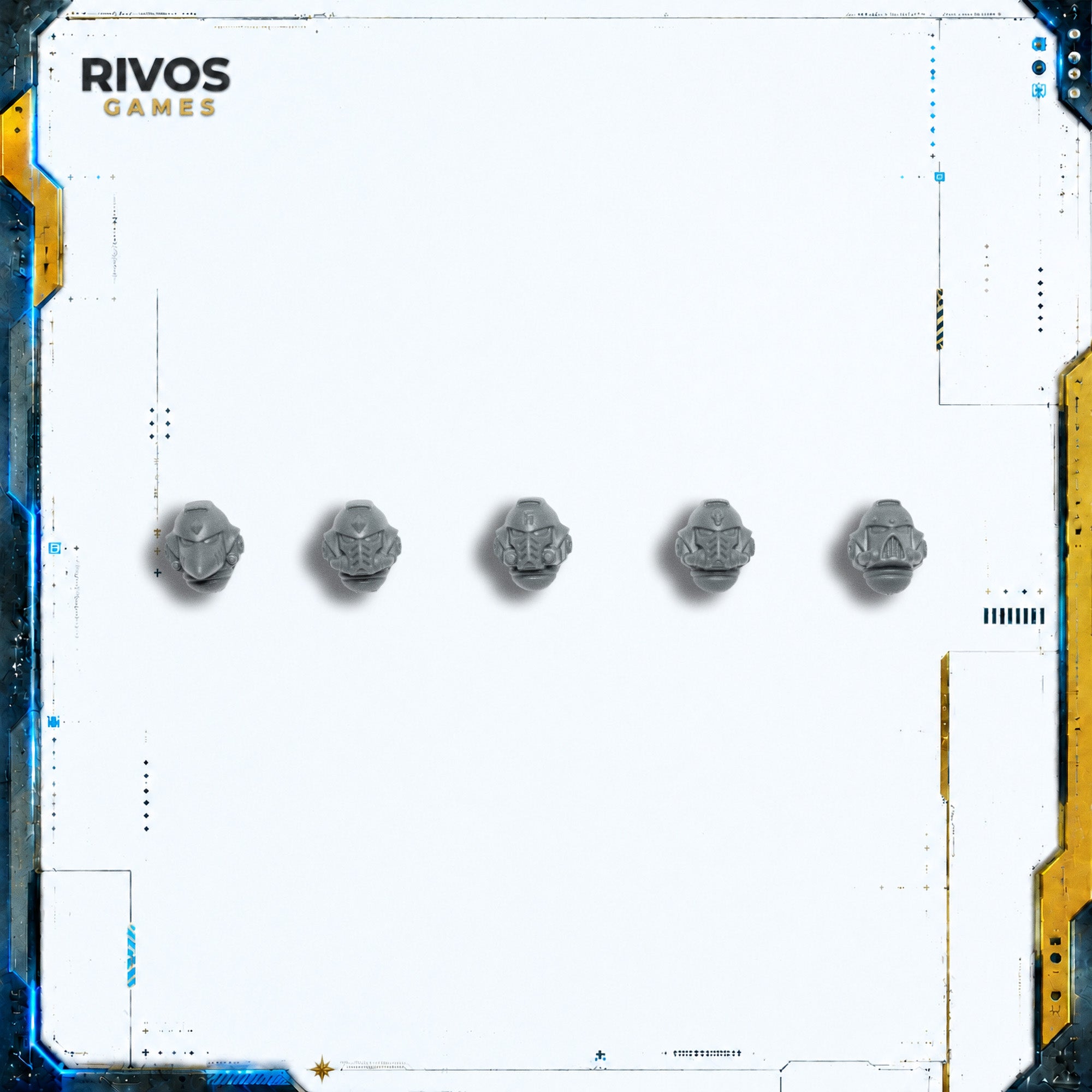 Warhammer 40K Space Wolves Grey Hunters Helmets x 5 - Bits (Bitz)