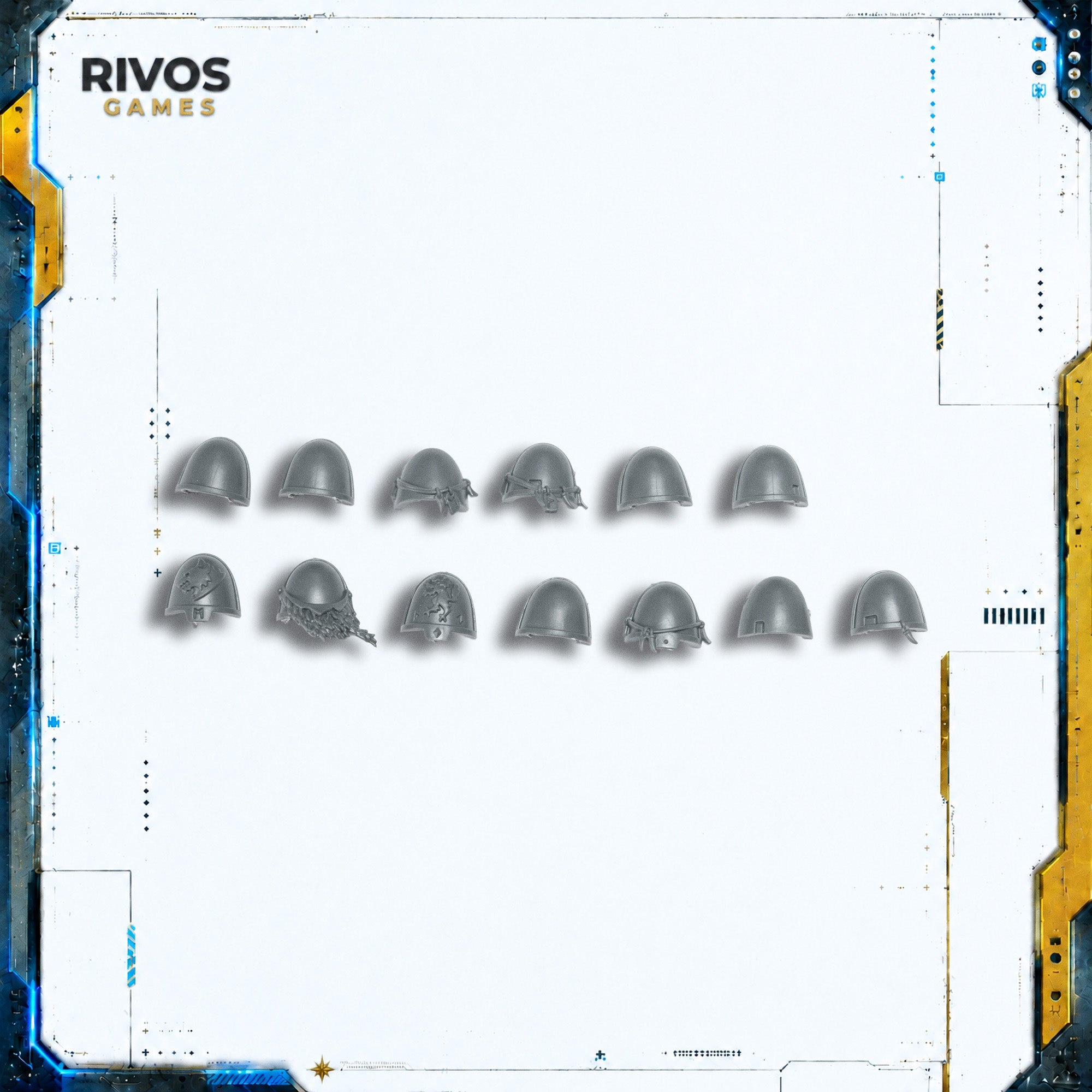 Warhammer 40K Space Wolves Grey Hunters Shoulder Pads x 13 - Bits (Bitz)