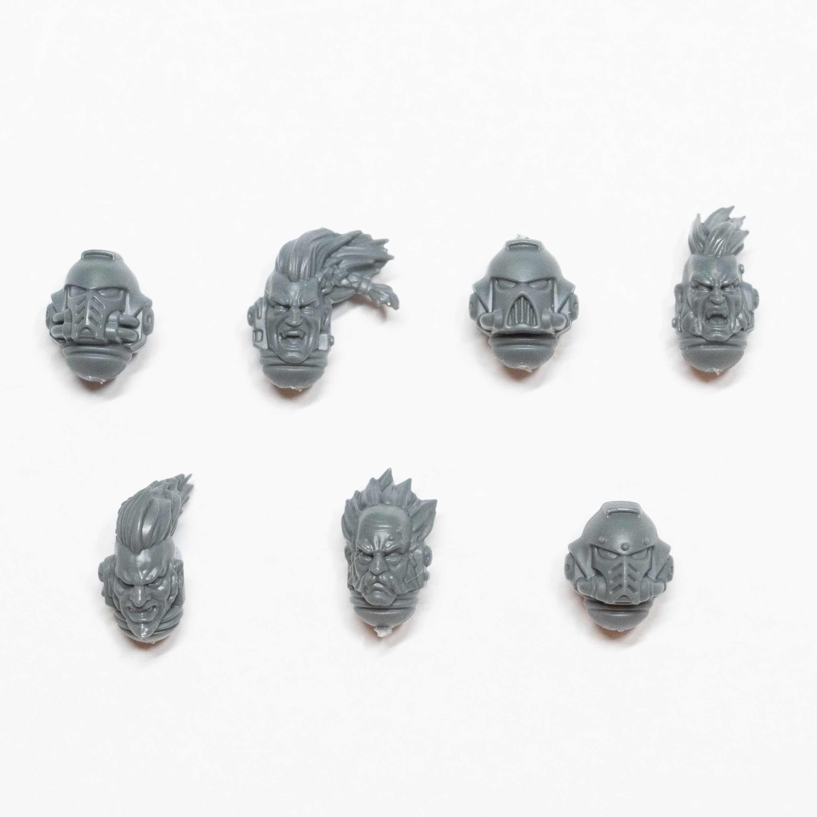 Space Wolves Blood Claws Heads x 7 - Warhammer - Spare Part