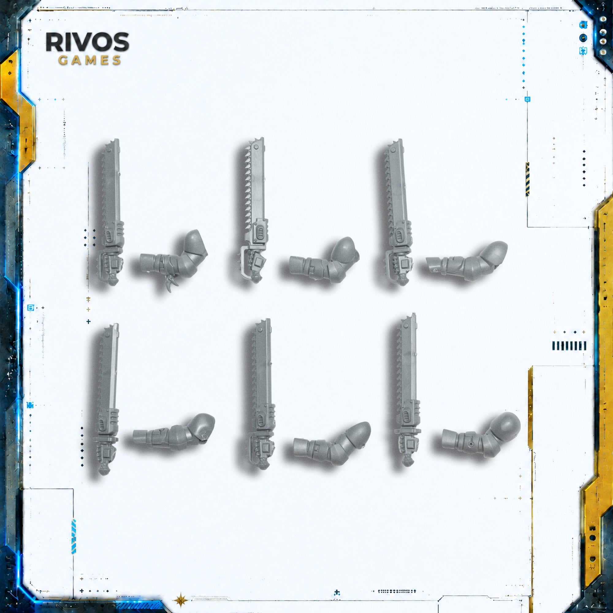 Warhammer 40K Space Wolves Blood Claws Chainsword x 6 - Bits (Bitz)