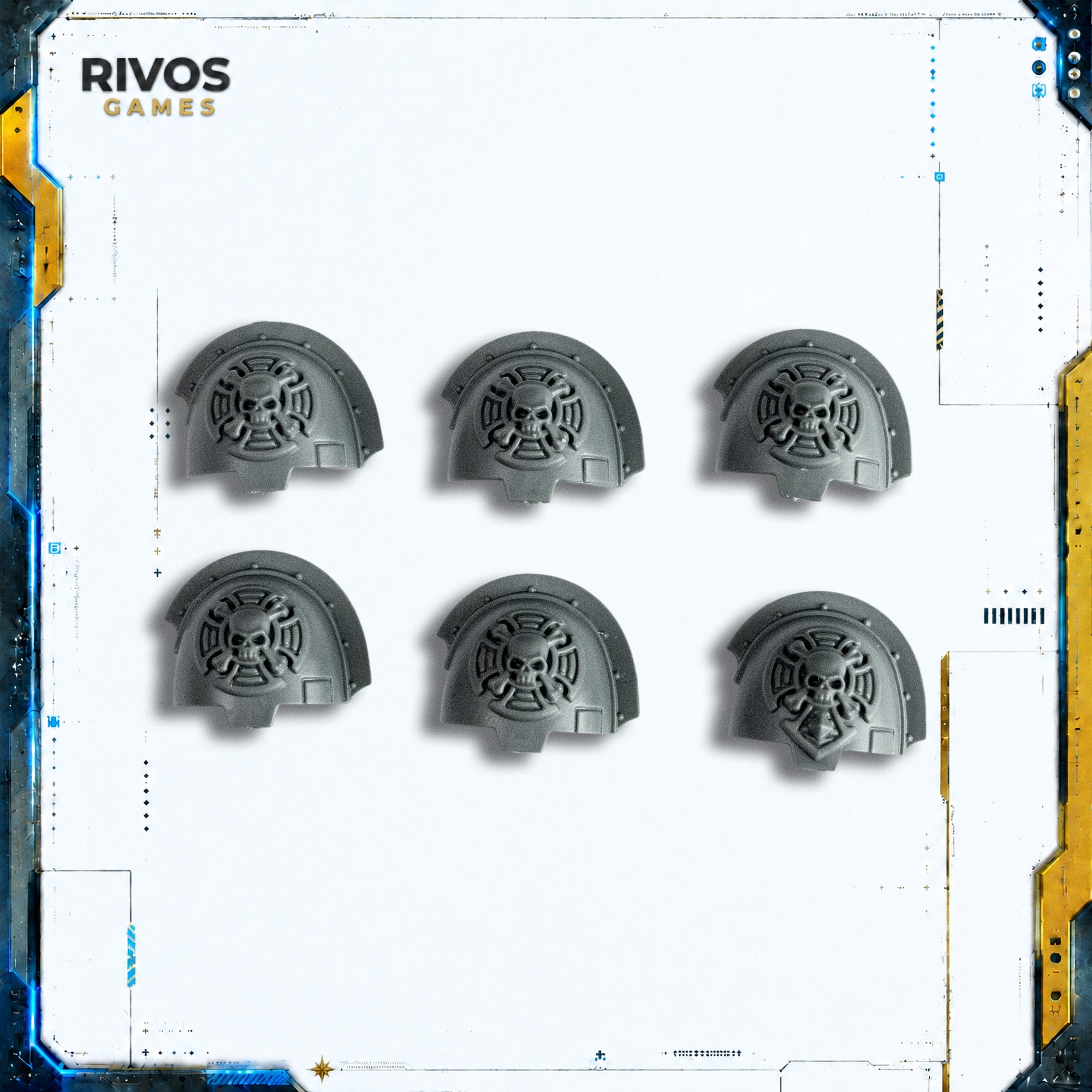 Warhammer 40K Dark Angels Deathwing Knights Shoulder Pads x 6 A - Bits (Bitz)