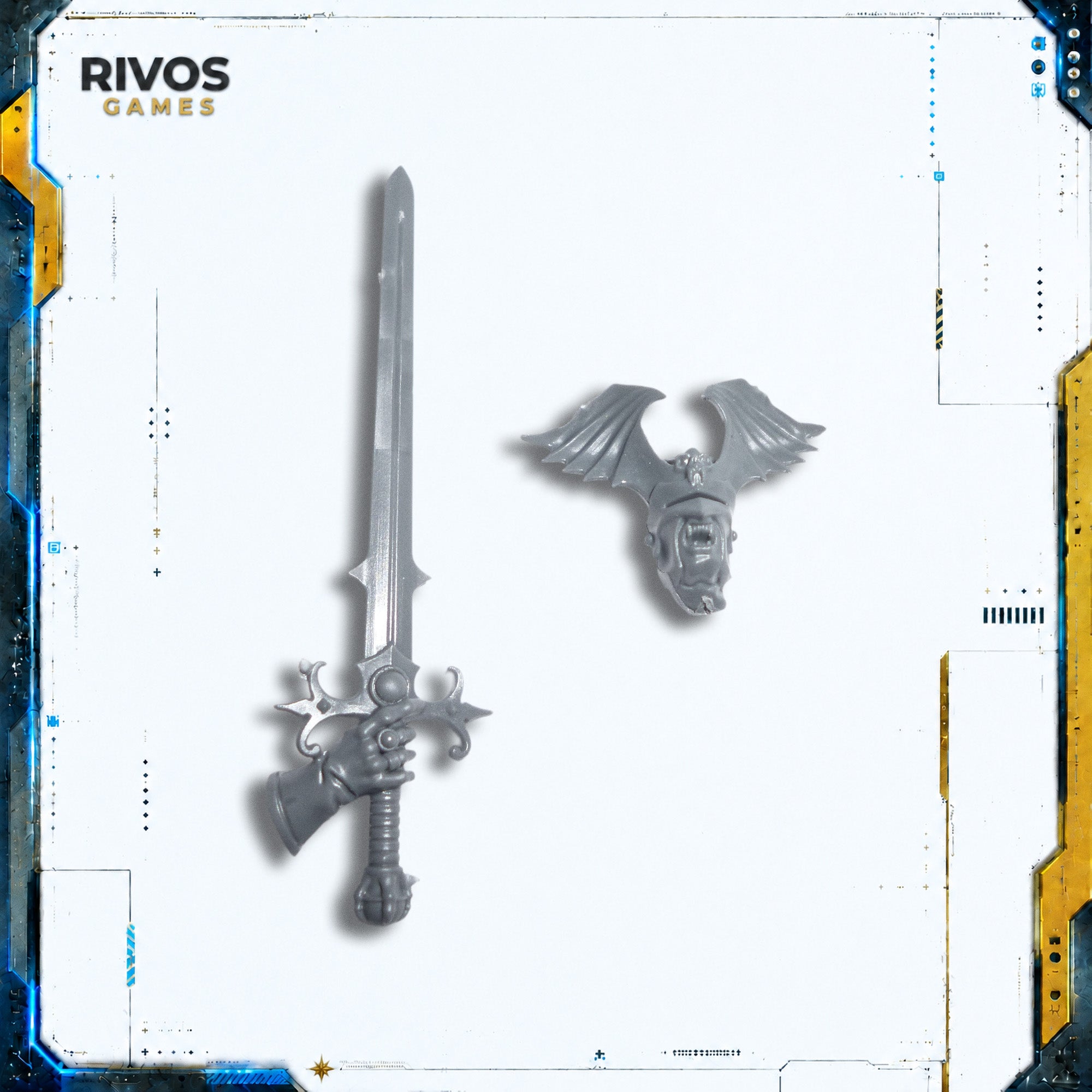 Warhammer Soulblight Gravelords Vampire Lord Head & Sword - Bits (Bitz)
