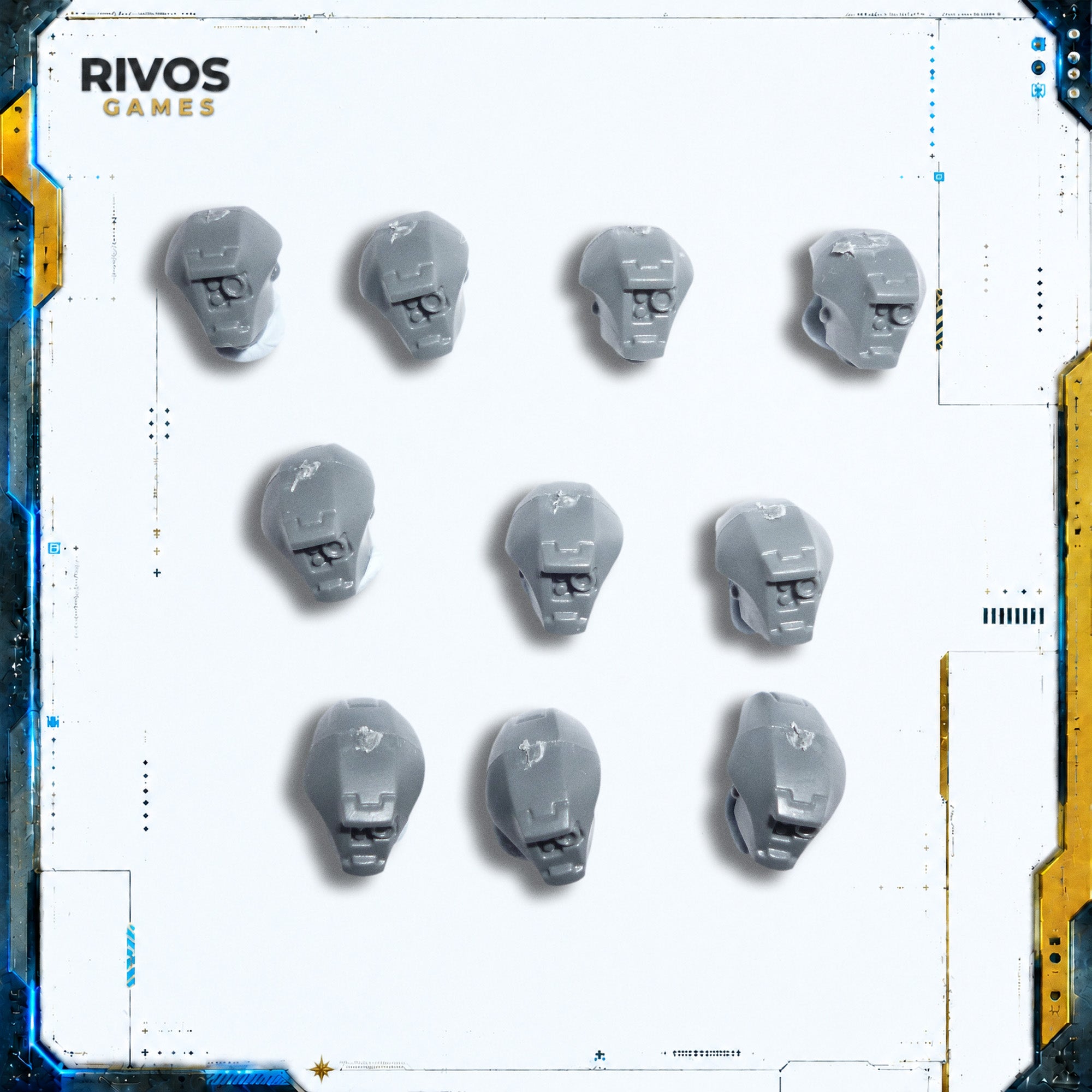 Warhammer 40K Tau Empire Fire Warriors Heads x 10 B - Bits (Bitz)