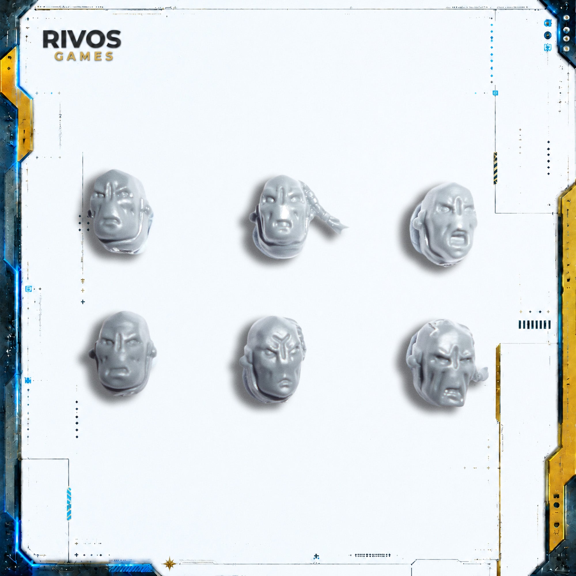 Warhammer 40K Tau Empire Fire Warriors Heads x 6 - Bits (Bitz)