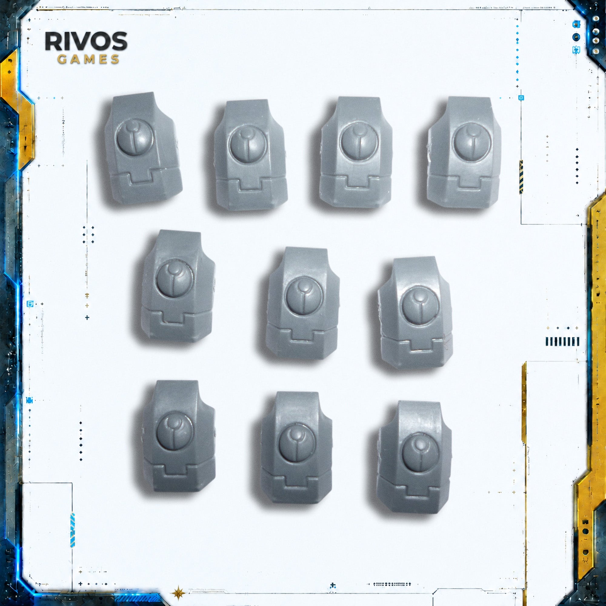 Warhammer 40K Tau Empire Fire Warriors Left Shoulder Pads x 10 A - Bits (Bitz)