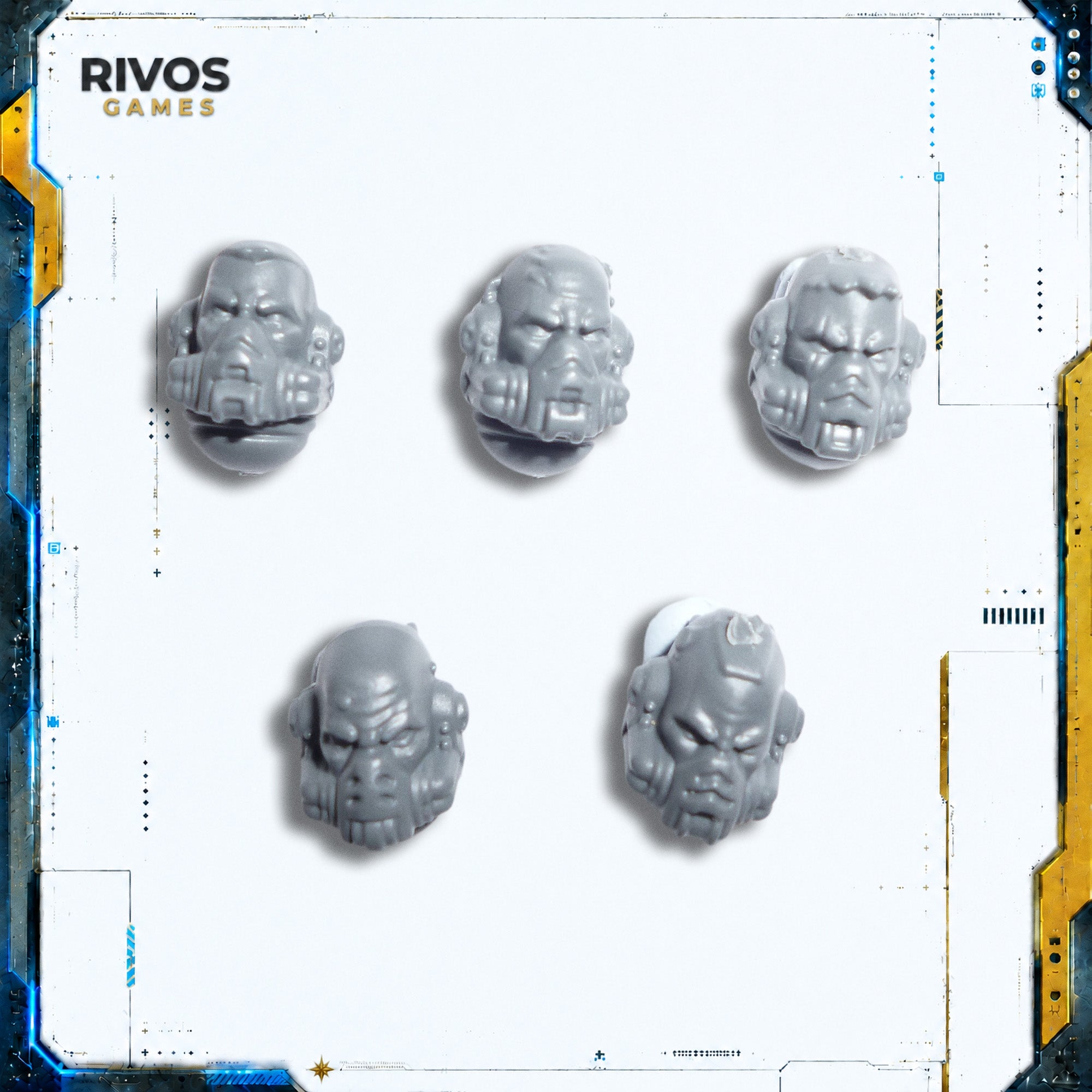Warhammer 40K Space Marines Primaris Hellblasters Heads x 5 - Bits (Bitz)