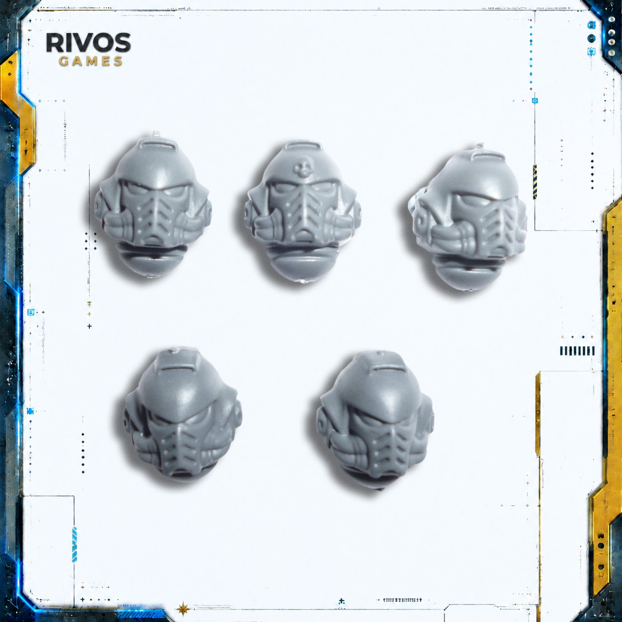 Warhammer 40K Space Marines Primaris Hellblasters Helmets x 5 - Bits (Bitz)