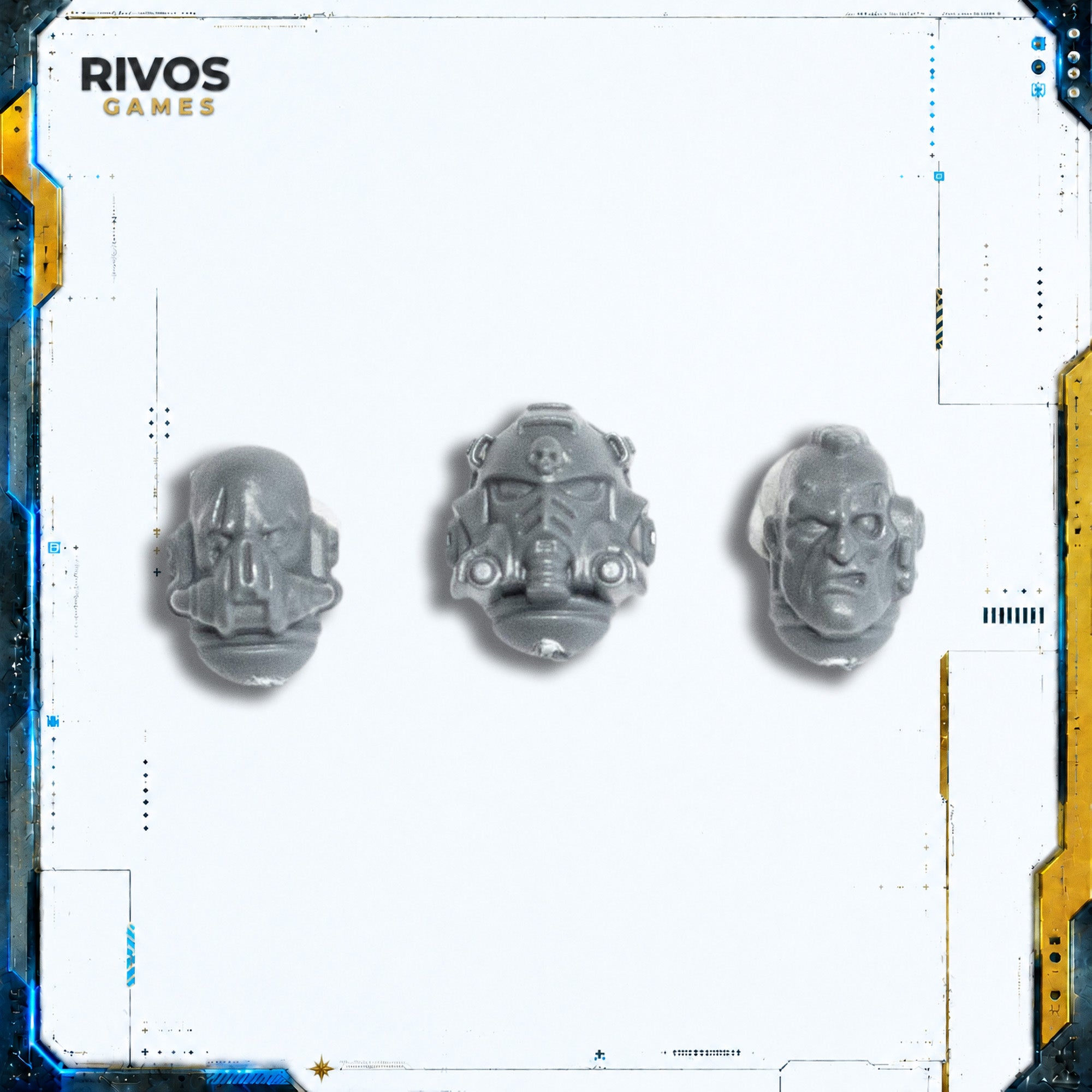 Warhammer 40K Space Marines Heavy Intercessors Sergeant Heads x 3 - Bits (Bitz)