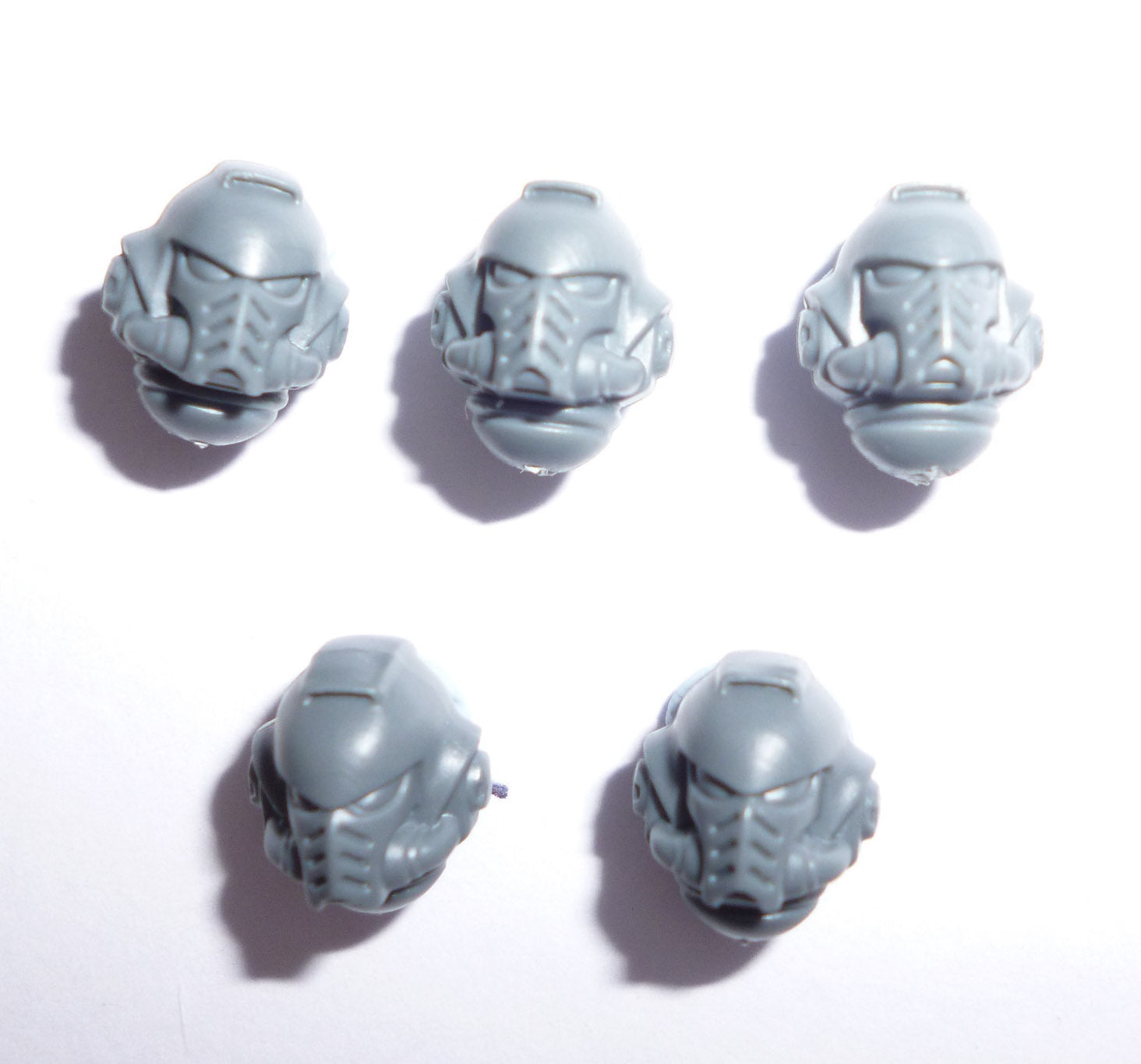 Space Marines Primaris Intercessors Helmets x 5 - Space Marines - Authentic Sprue