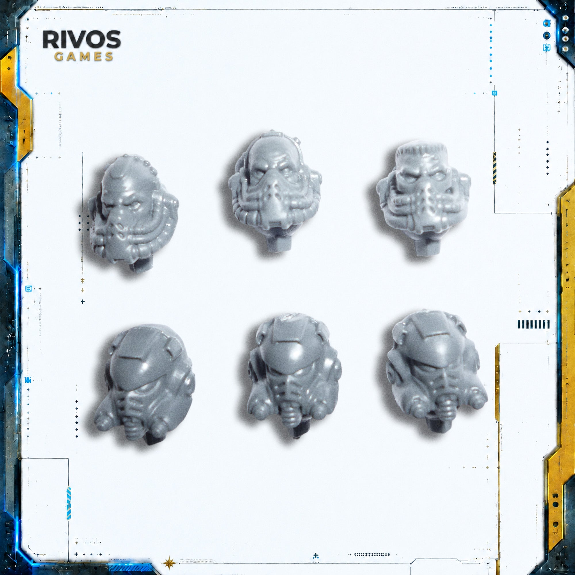Warhammer 40K Space Marines Primaris Aggressors Heads x 6 - Bits (Bitz)