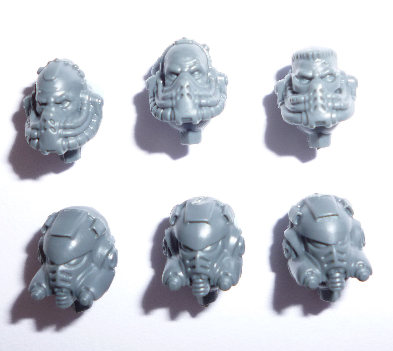 Space Marines Primaris Aggressors Heads x 6 - Space Marines - Kitbash Bit