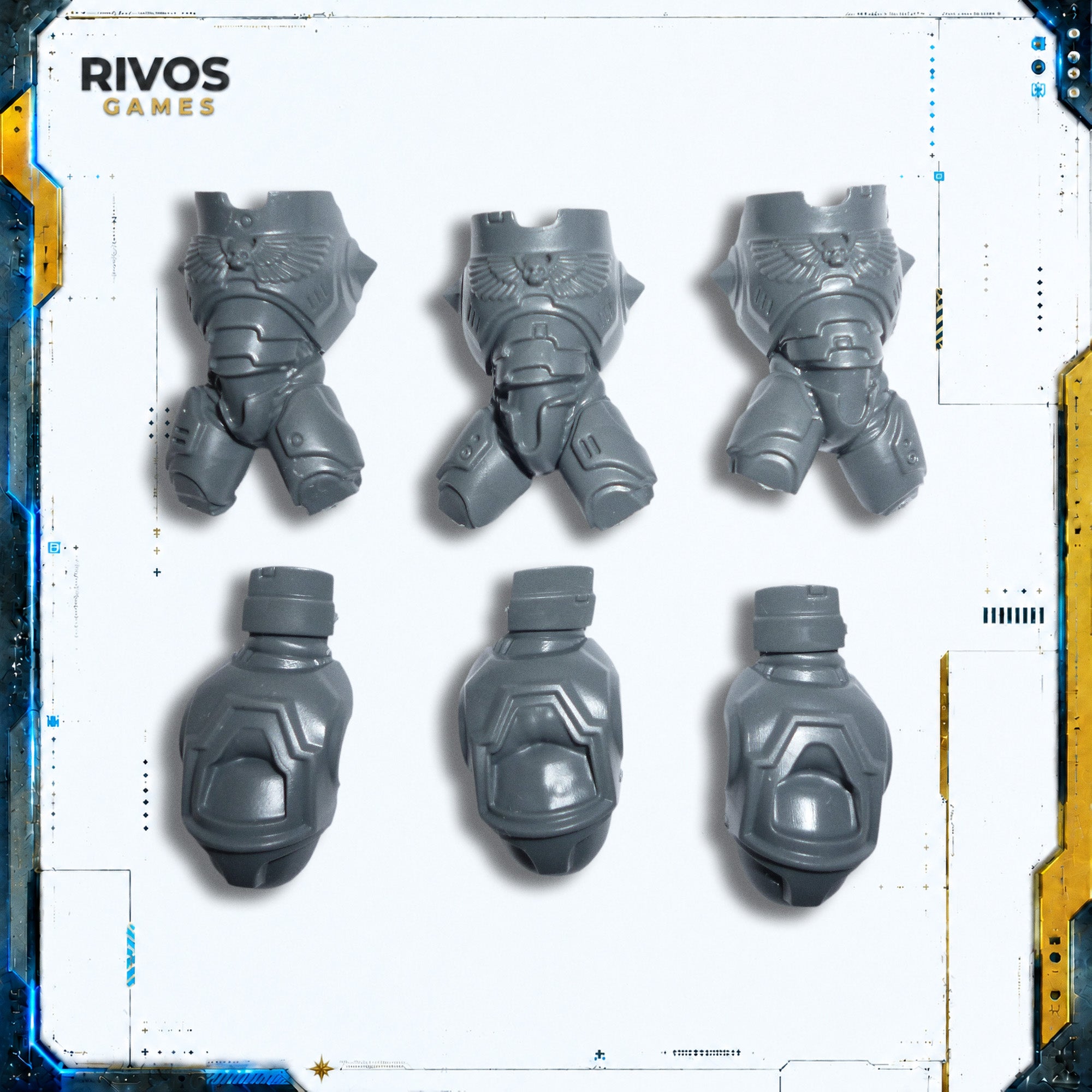 Warhammer 40K Space Marines Primaris Aggressors Torso x 3 - Bits (Bitz)