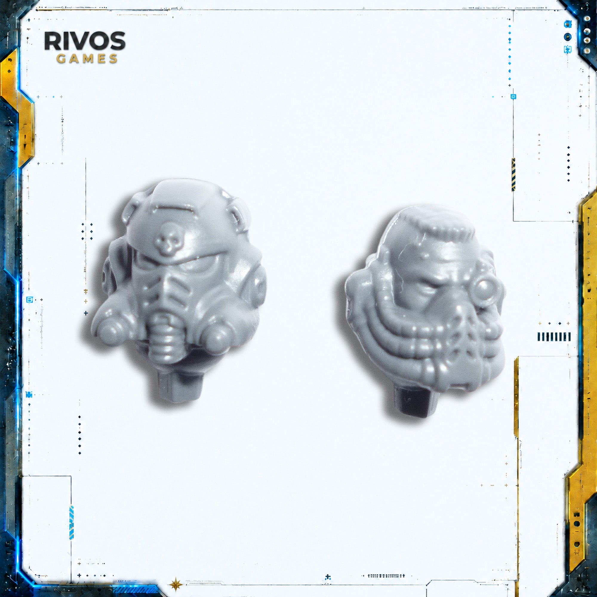 Warhammer 40K Space Marines Primaris Aggressors Sergeant Heads x 2 - Bits (Bitz)