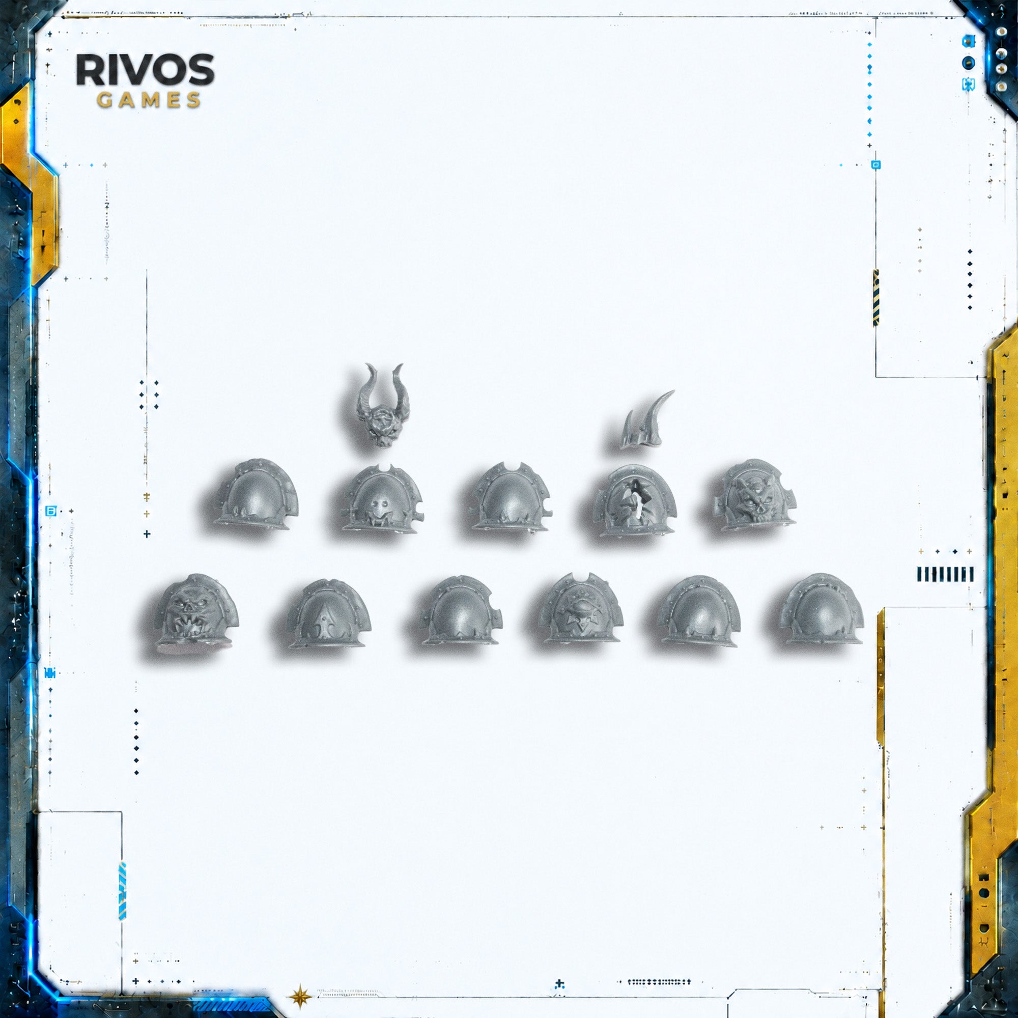 Warhammer 40K Chaos Space Marines Chosen Shoulder Pads x 11 - Bits (Bitz)