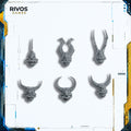 Warhammer 40K Chaos Space Marines Chosen Helmets x 6 - Bits (Bitz)
