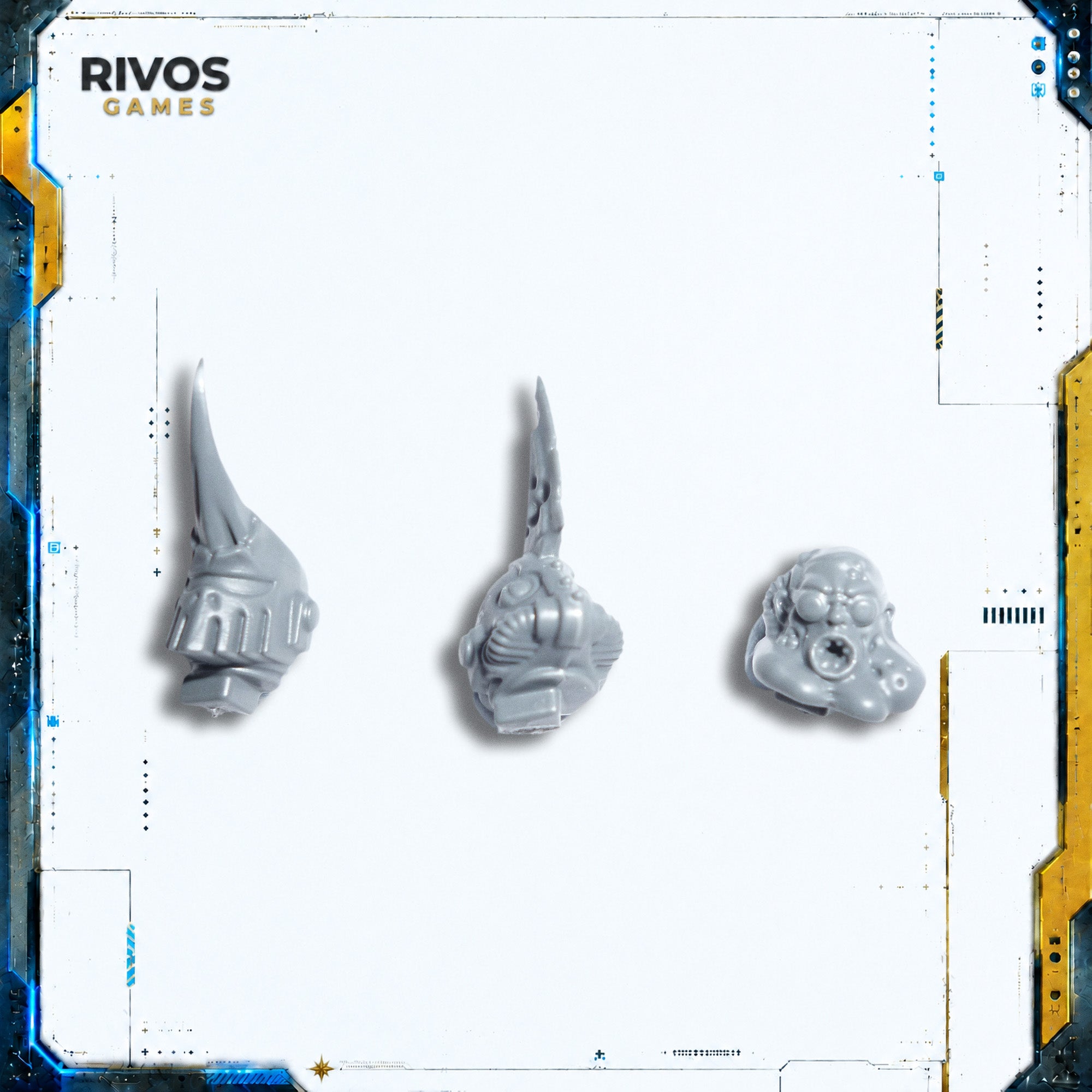 Warhammer 40K Death Guard Blightlord Terminators Heads x 3 - Bits (Bitz)