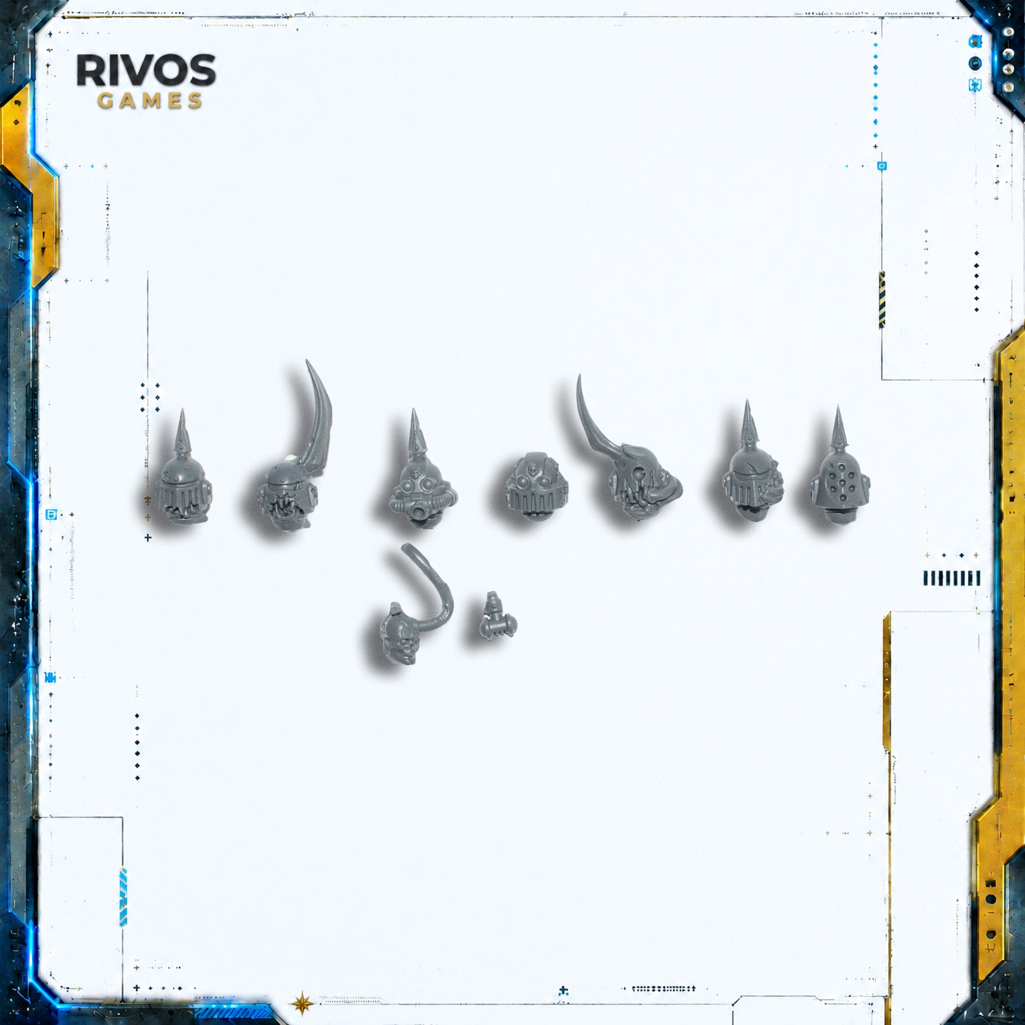 Warhammer 40K Death Guard Plague Marines Heads x 7 A - Bits (Bitz)