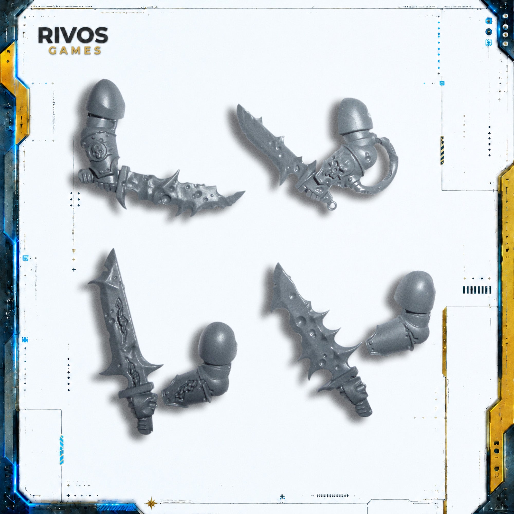 Warhammer 40K Death Guard Plague Marines Plague Knives x 4 - Bits (Bitz)