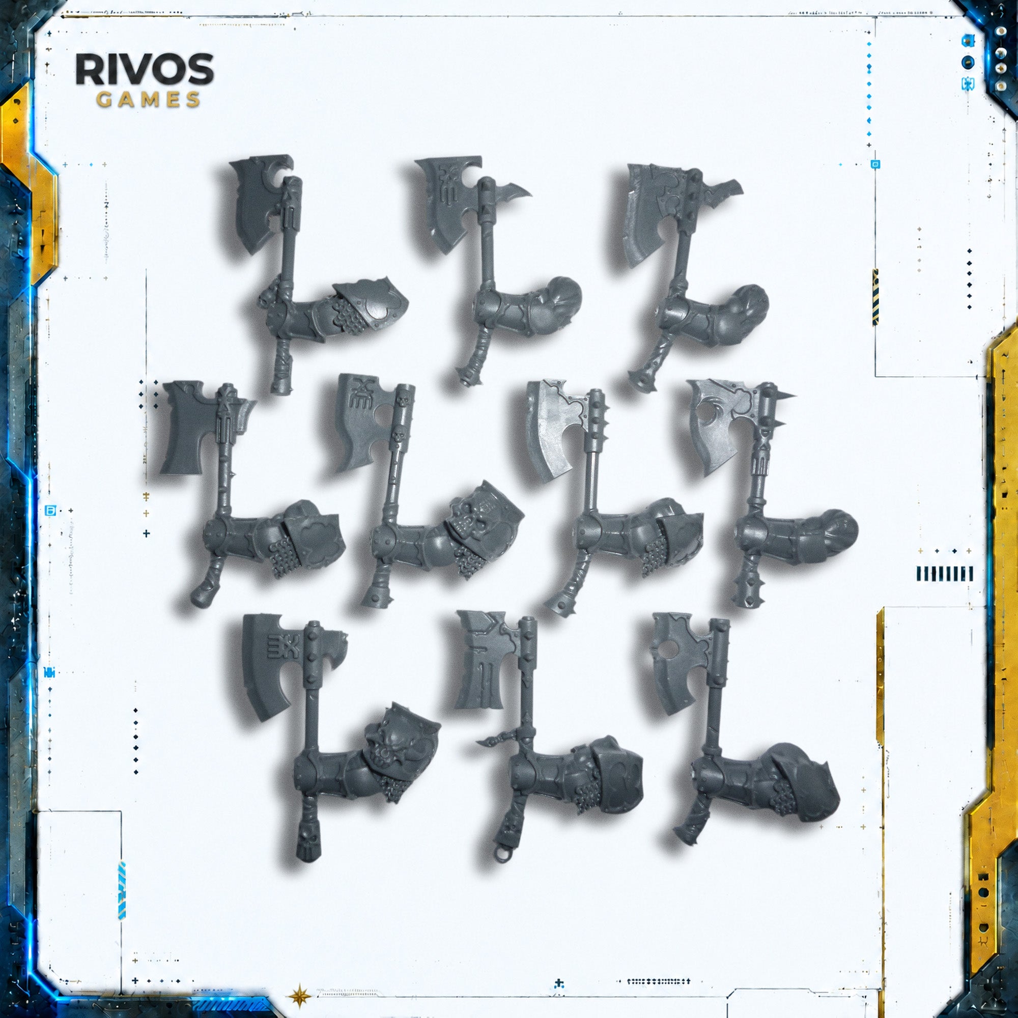 Warhammer Blades of Khorne Blood Warriors Goreaxe x 10 A - Bits (Bitz)