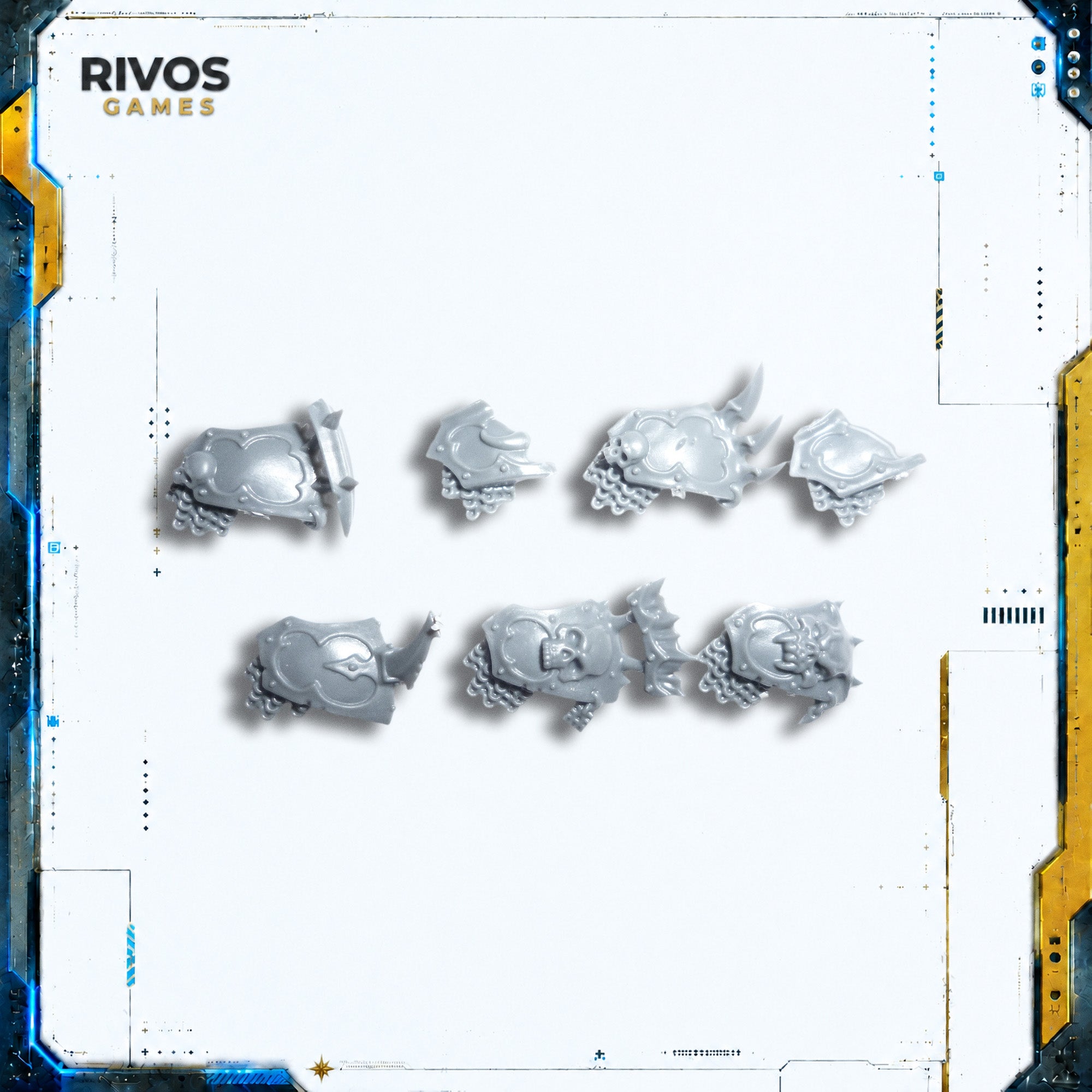 Warhammer Blades of Khorne Blood Warriors Shoulder Pads x 7 B - Bits (Bitz)